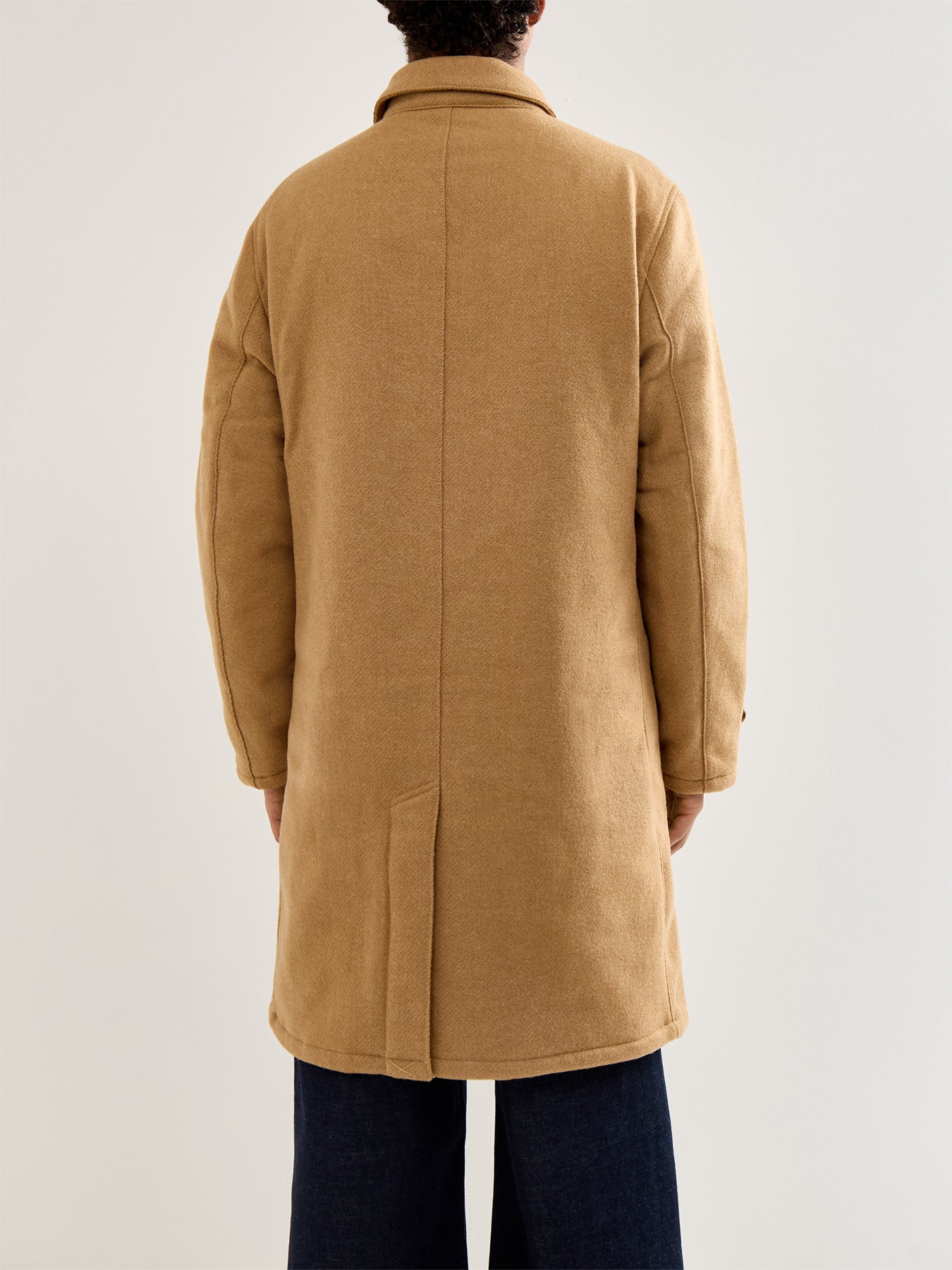 Twill Wool Walking Coat Cafe Cream Wool