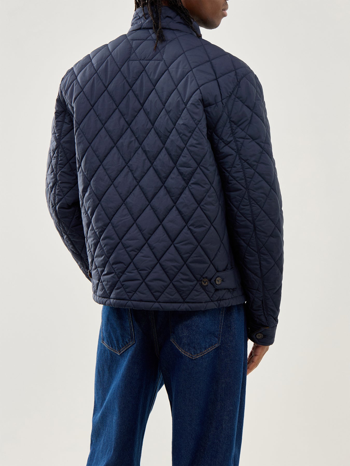 Quilted Windbreaker Jacket College Navy