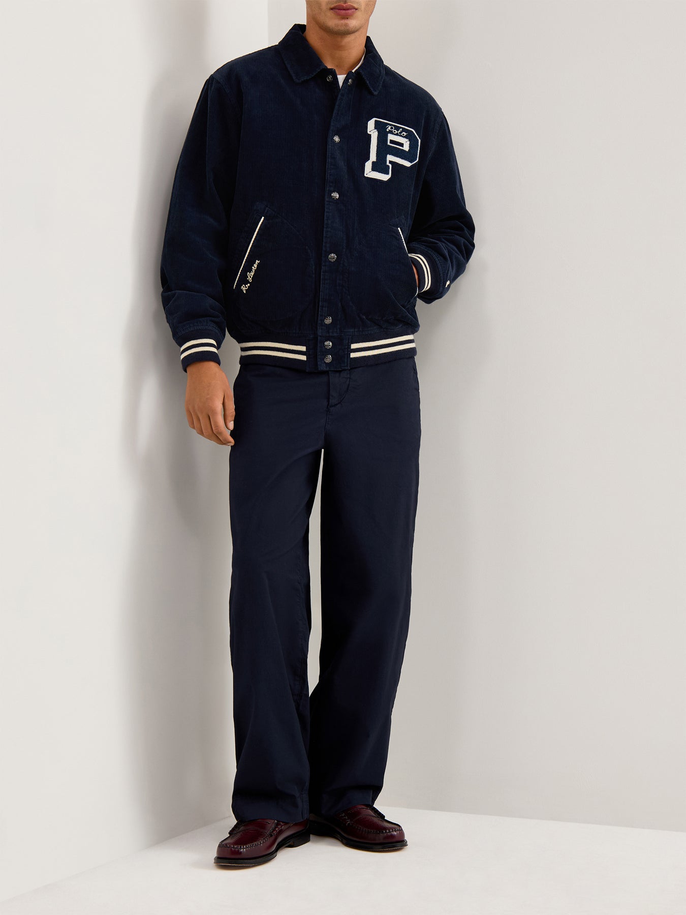 Letterman Insulated Bomber Jacket Navy