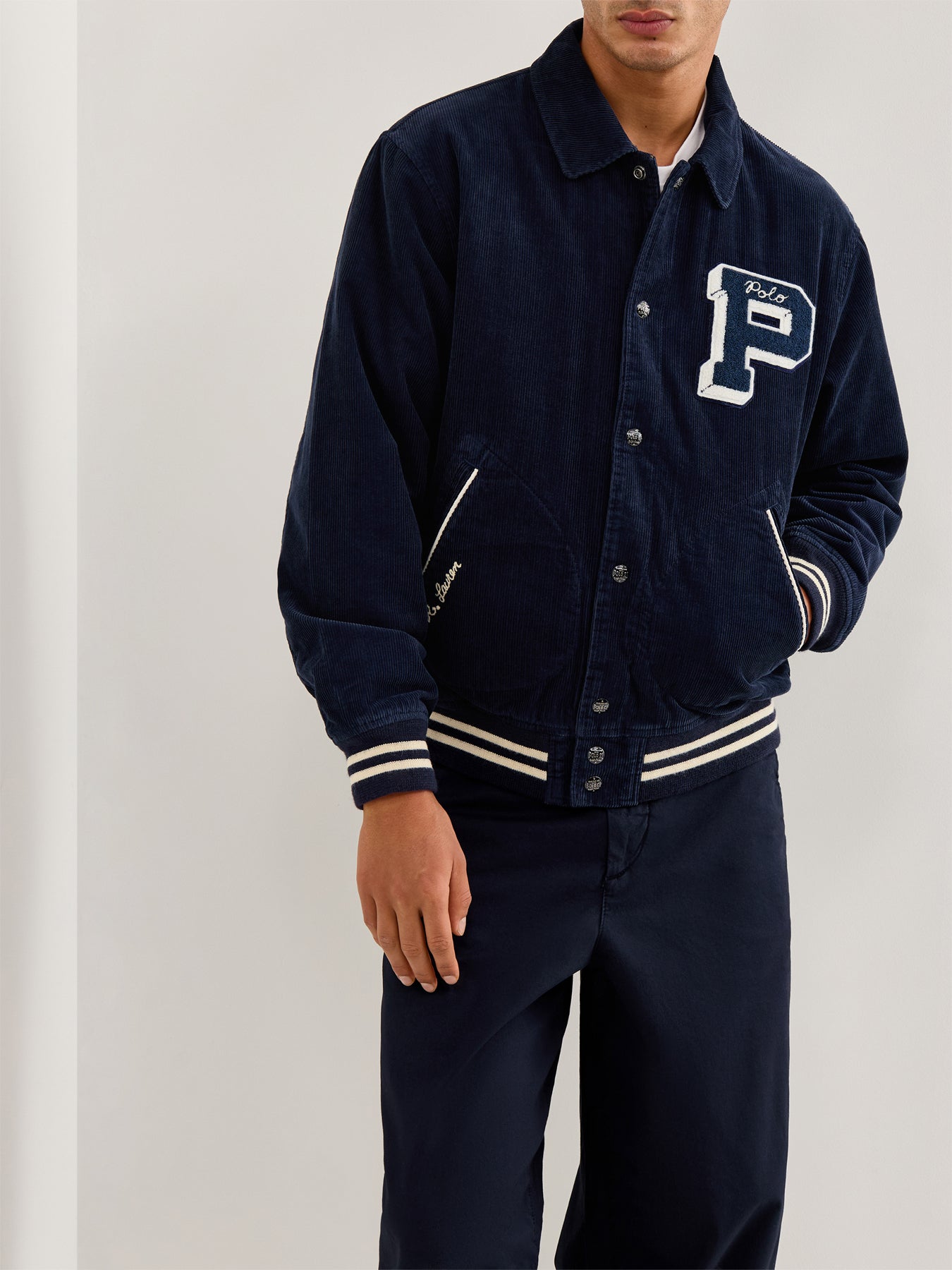 Letterman Insulated Bomber Jacket Navy