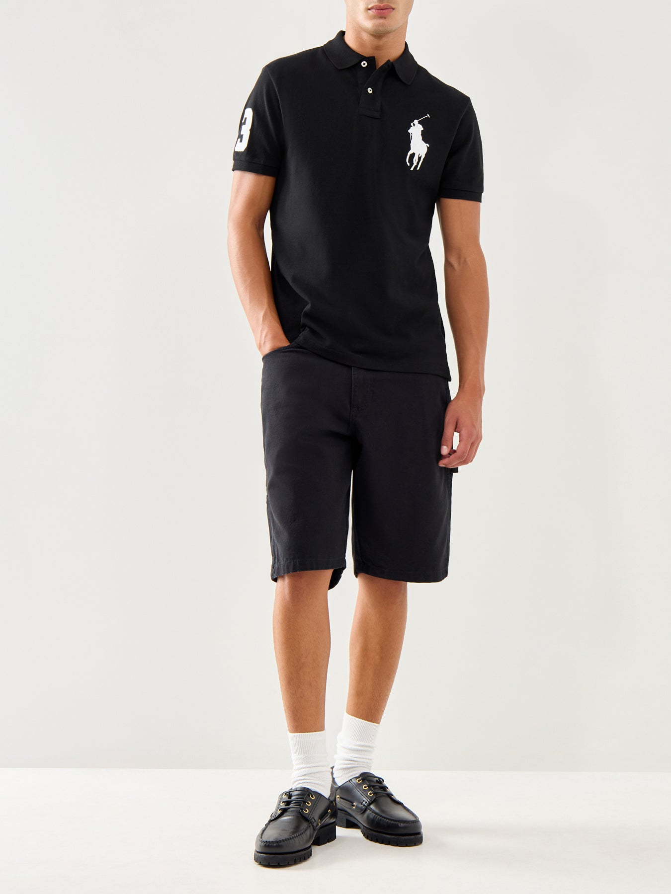 Big Short Sleeves Polo Top Black