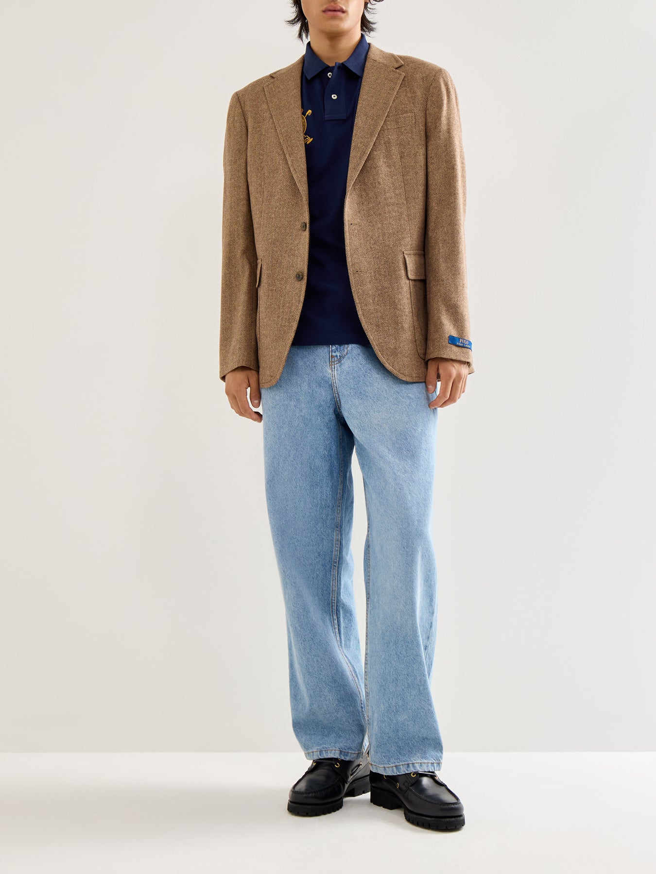 Big PP and Crest Polo Short Sleeves Navy