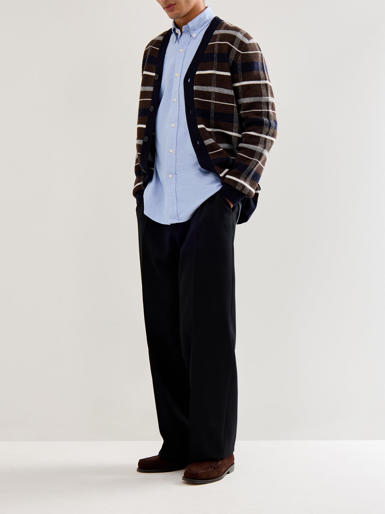 Custom Fit Oxford Long Sleeves Shirt Blue