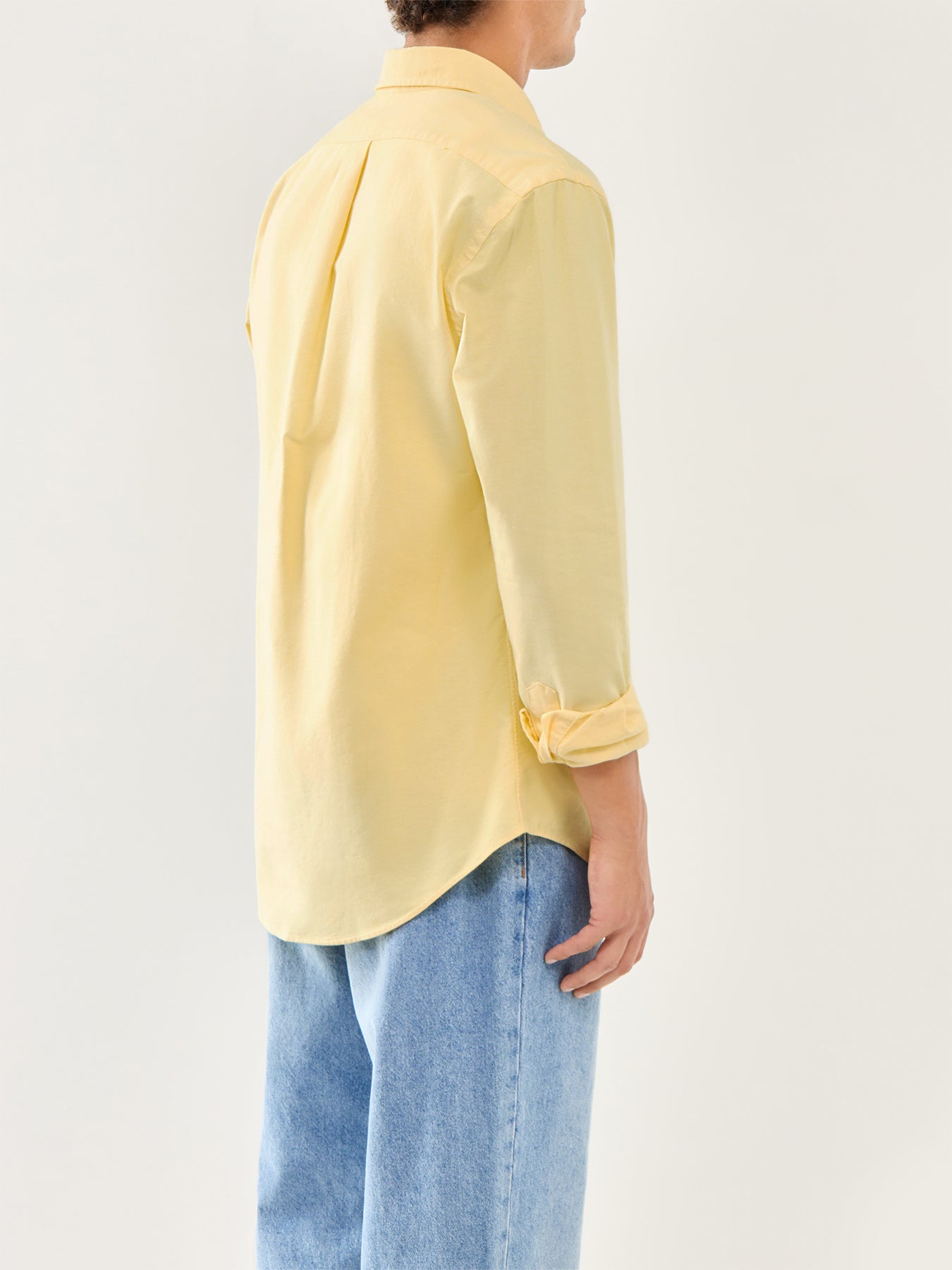 Custom Fit Cotton Oxford Shirt Yellow Cotton