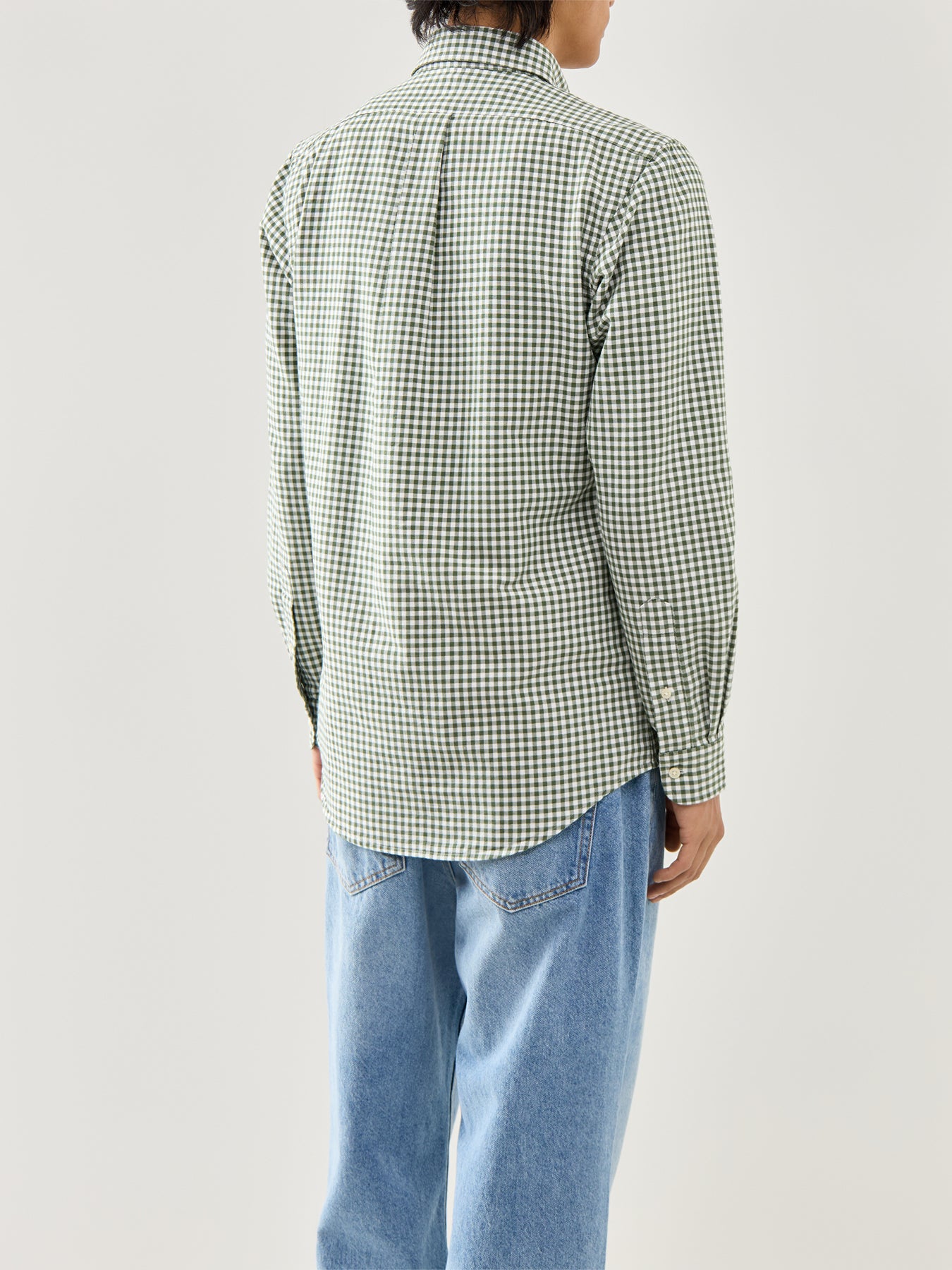 Custom Fit Oxfrod Gingham Check Shirt Shamrock White