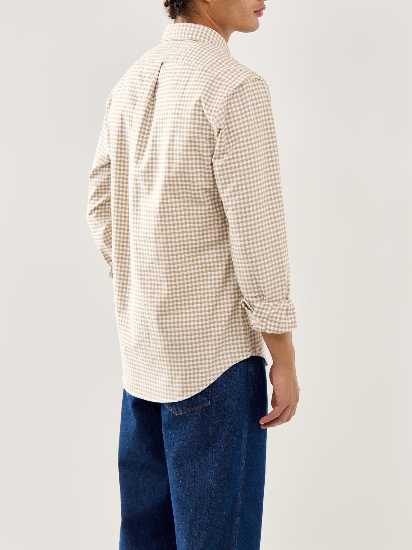 Custom Fit Oxford Gingham Check Shirt White