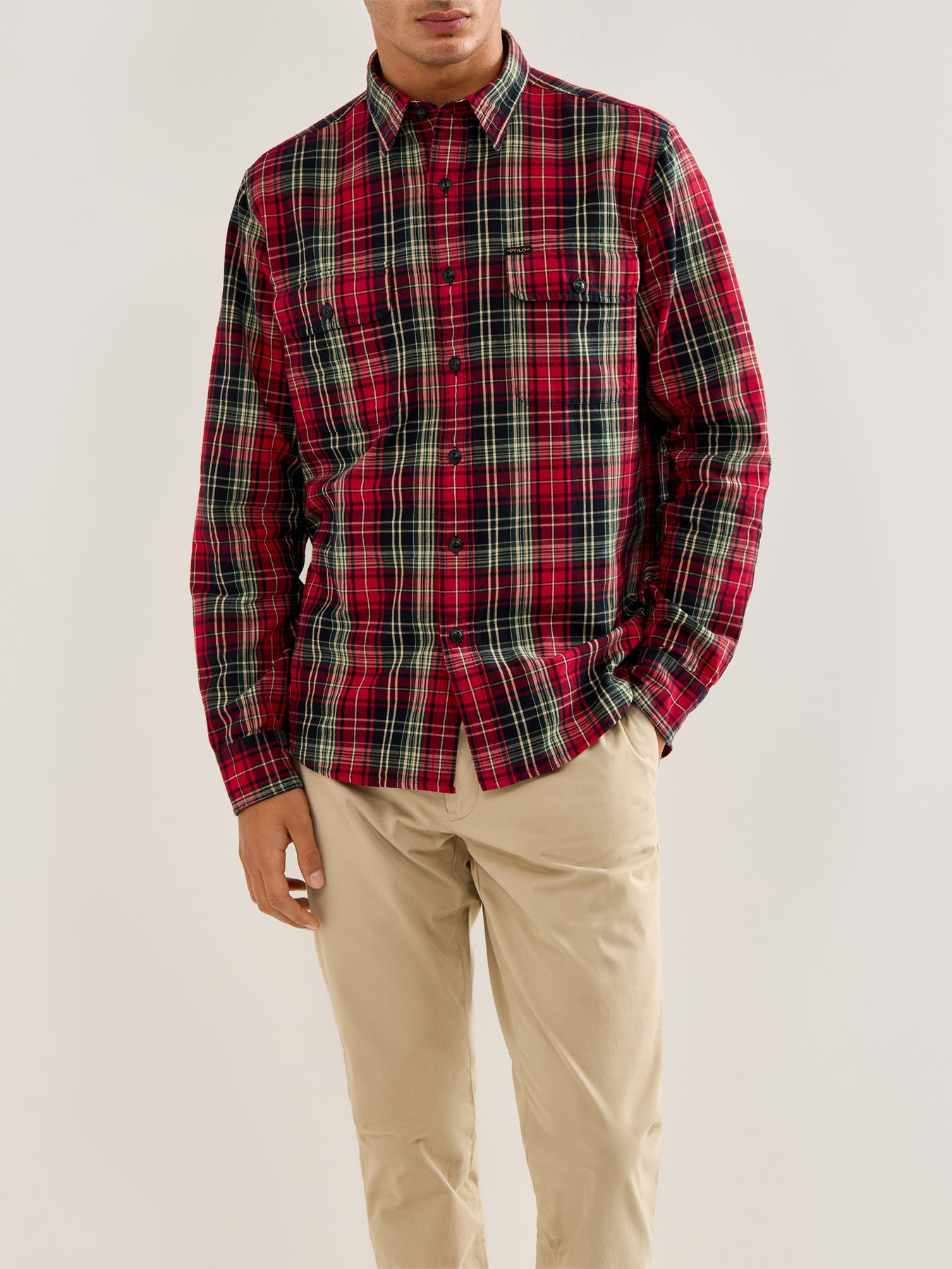 Tartan Brushed Cotton Shirt Red