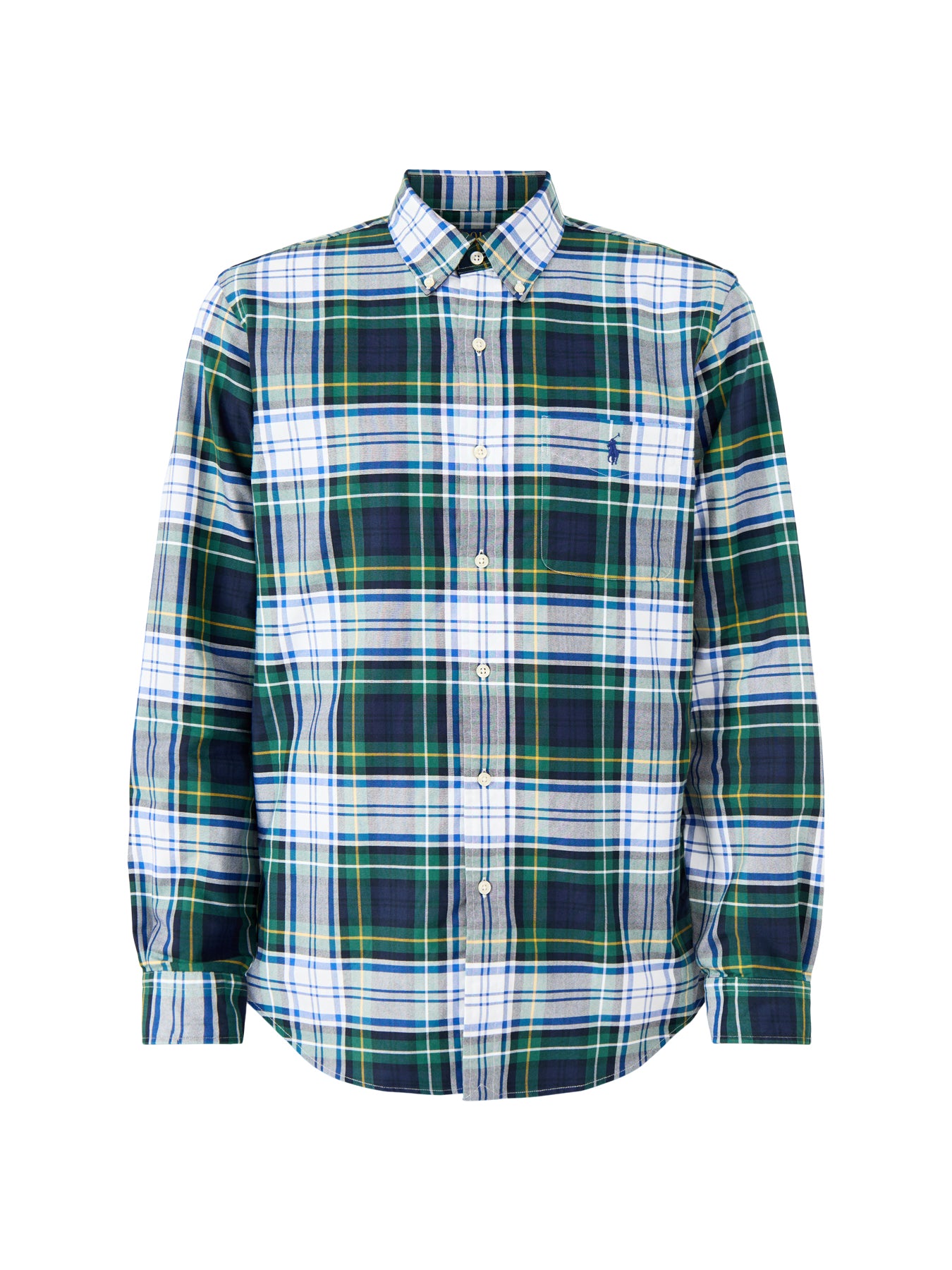 Custom Fit Tartan Oxford Shirt Green/Blue Multi