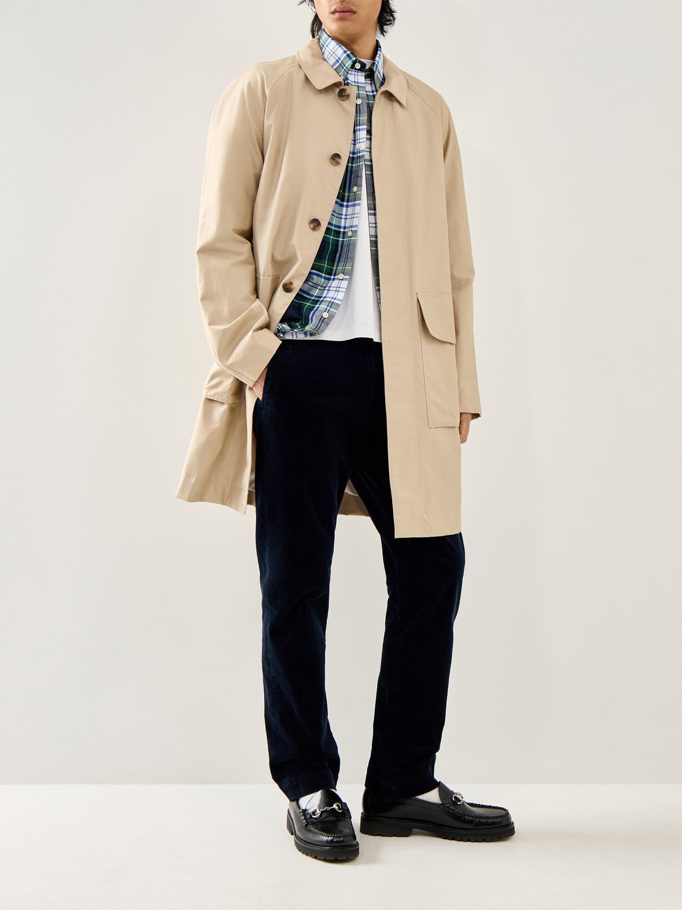 Custom Fit Tartan Oxford Shirt Green/Blue Multi