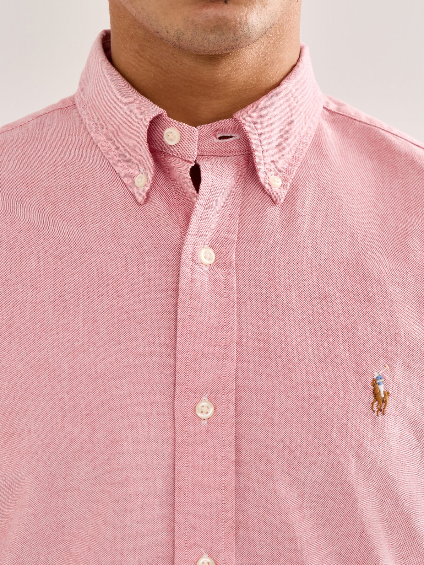 Custom Fit Cotton Oxford Shirt Pink
