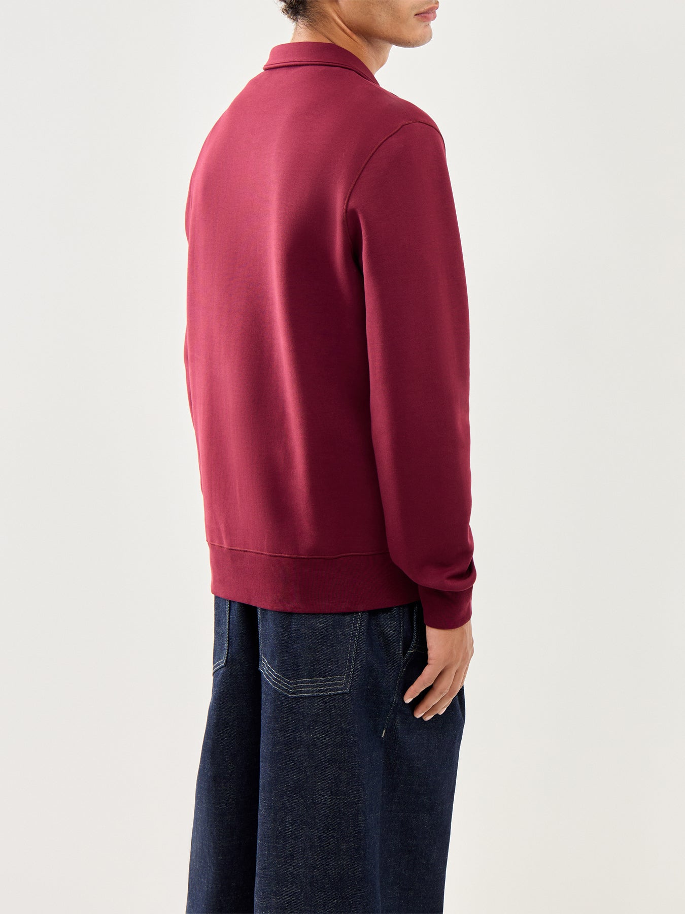 Double Knit 1/4 Zip Sweatshirt Wine