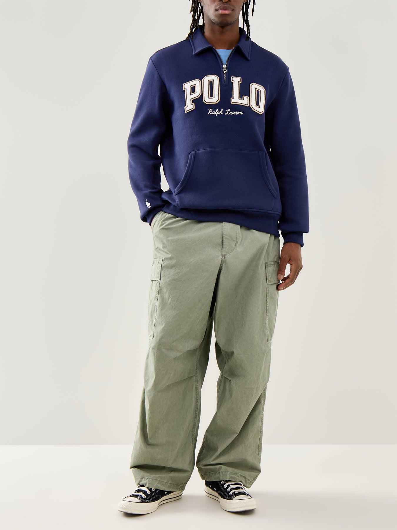 1/4 Zip Collar Polo Sweatshirt Cruise Navy