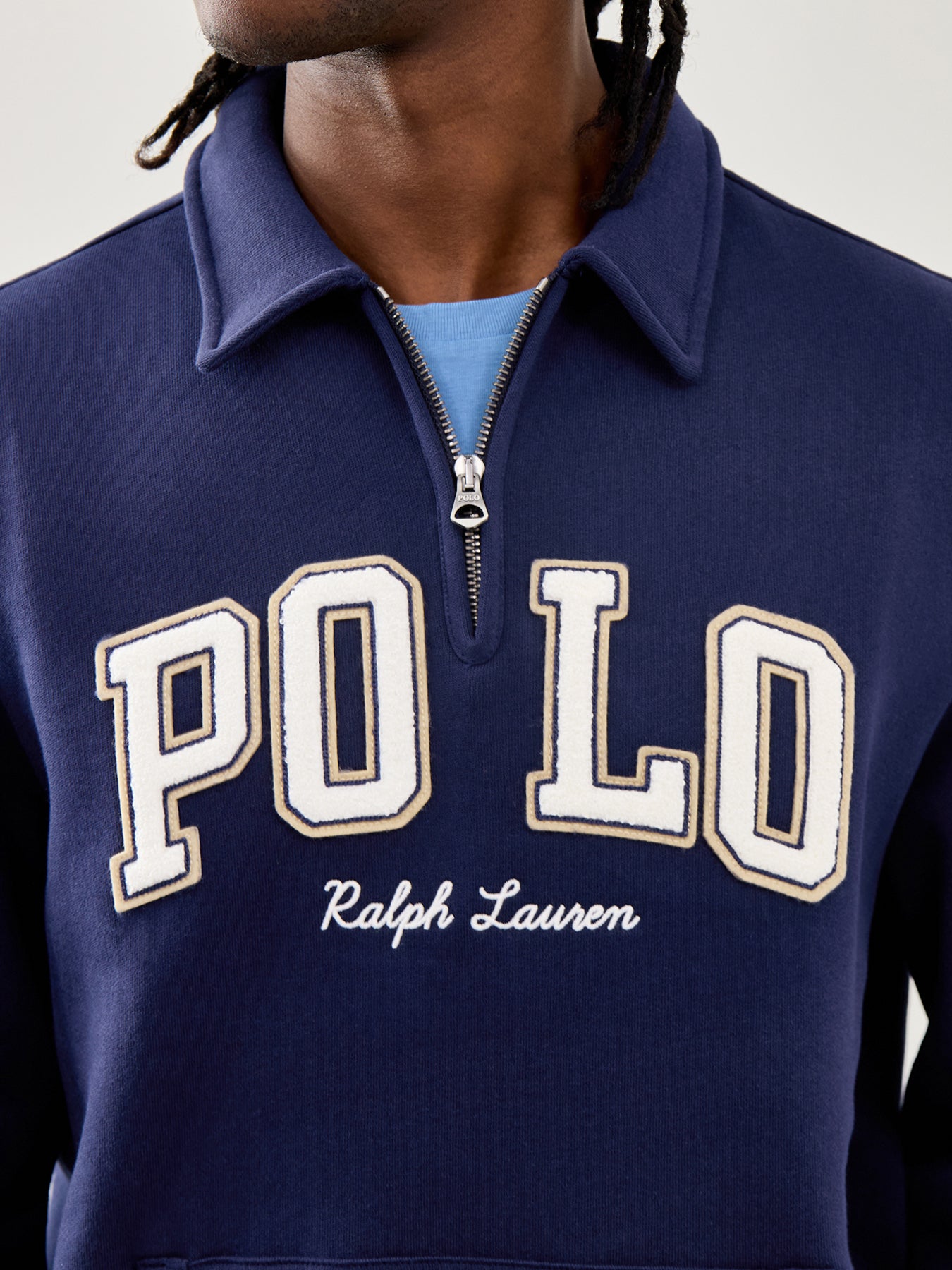 1/4 Zip Collar Polo Sweatshirt Cruise Navy