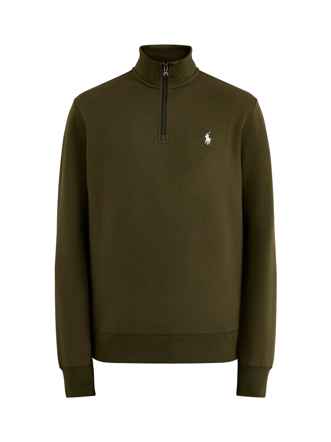 Double Knit 1/4 Zip Sweatshirt Green