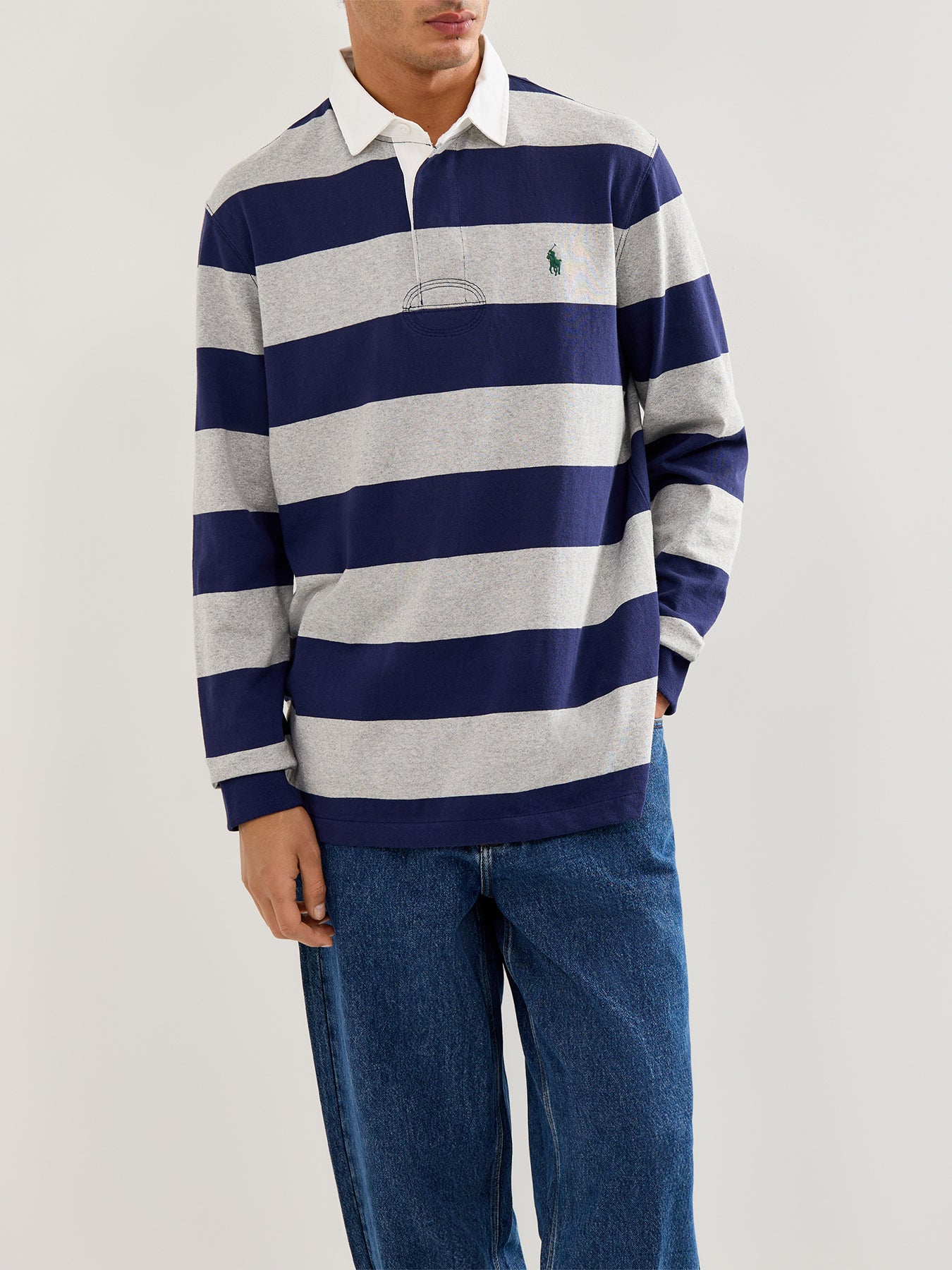 Striped Rugby Shirt Navy