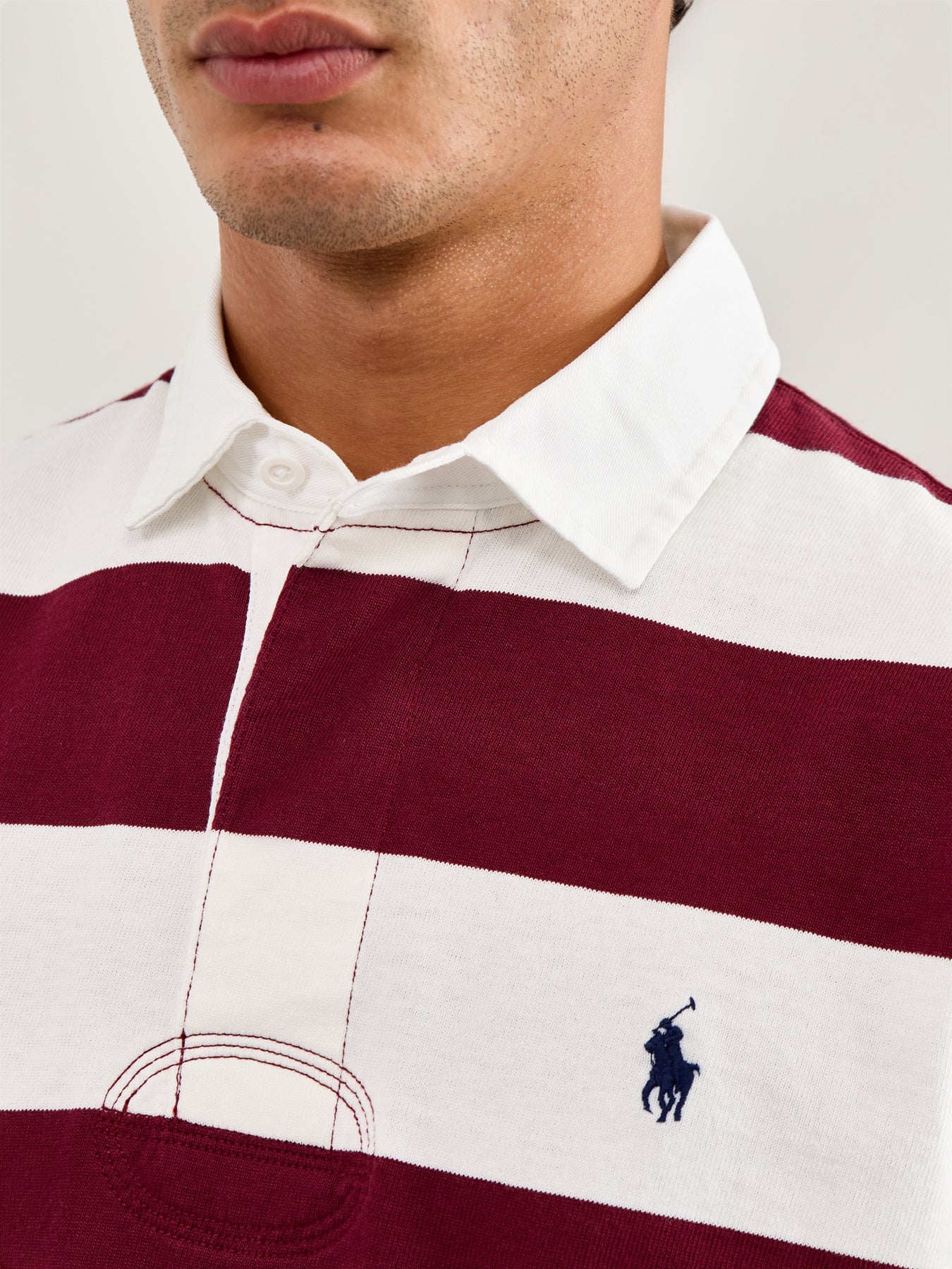 Striped Rugby Shirt Wine
