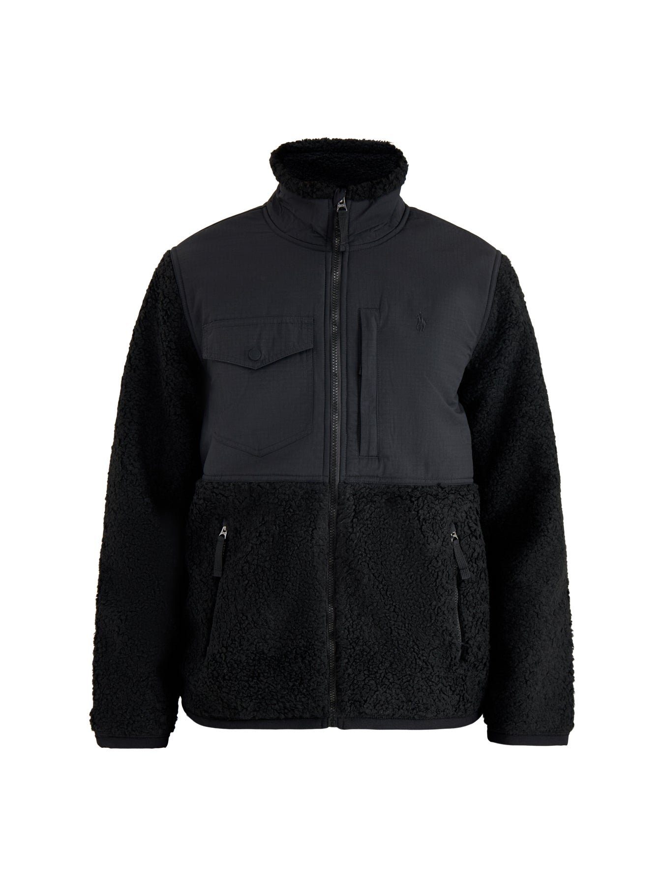 Hybrid Fleece Zip Jacket Black
