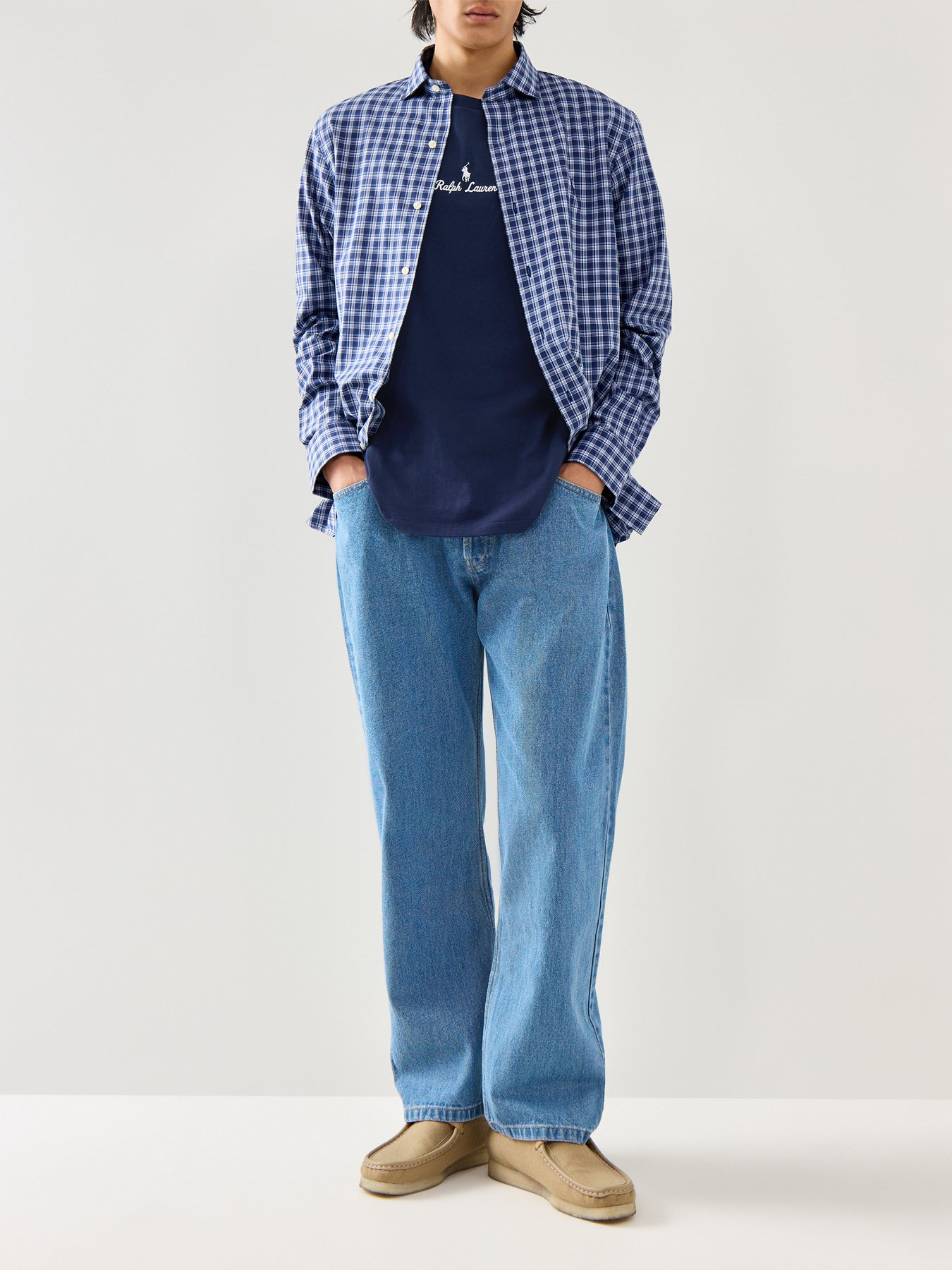 Rope&Logo Stitching Tee Aviator Navy