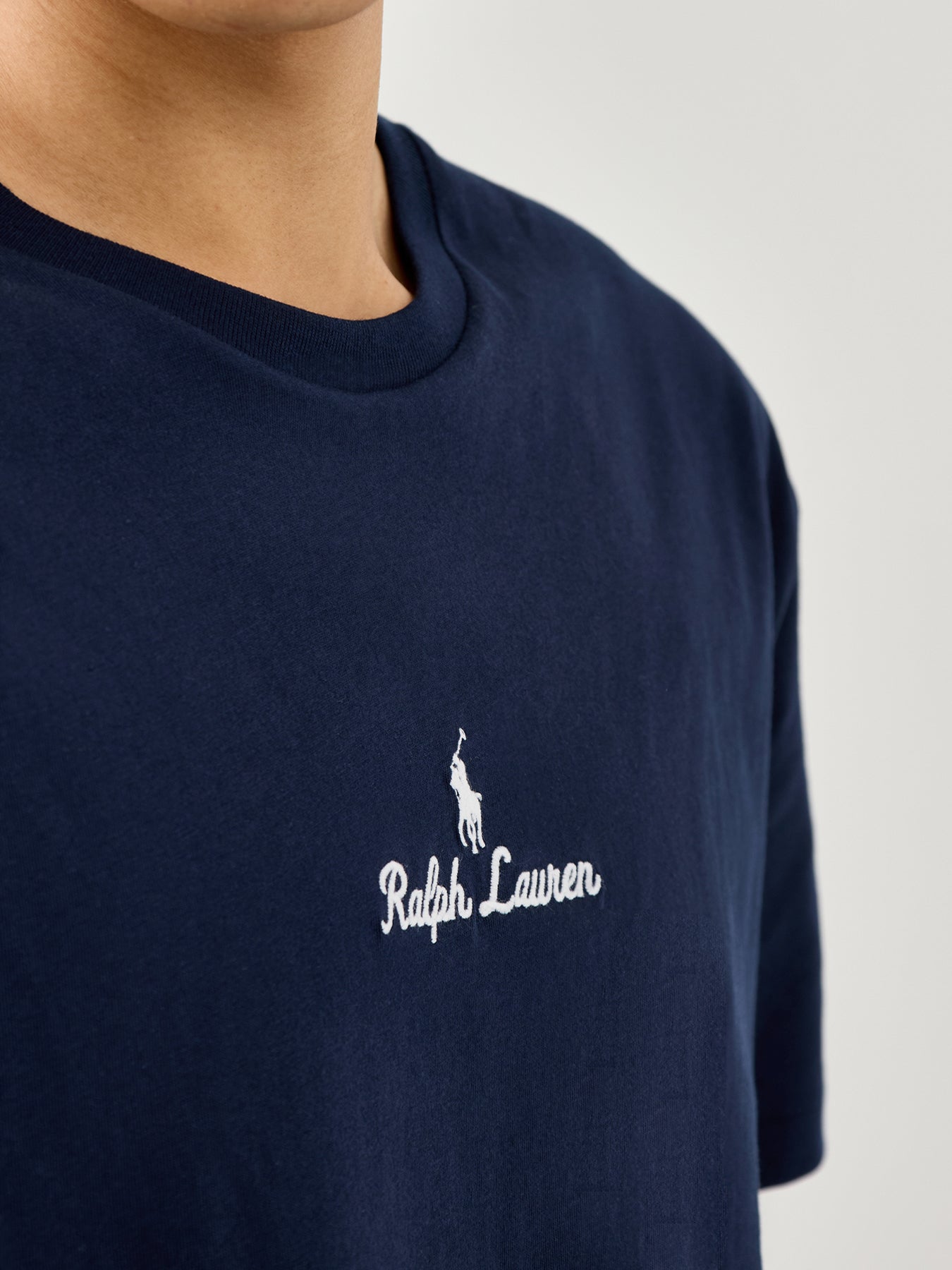 Rope&Logo Stitching Tee Aviator Navy