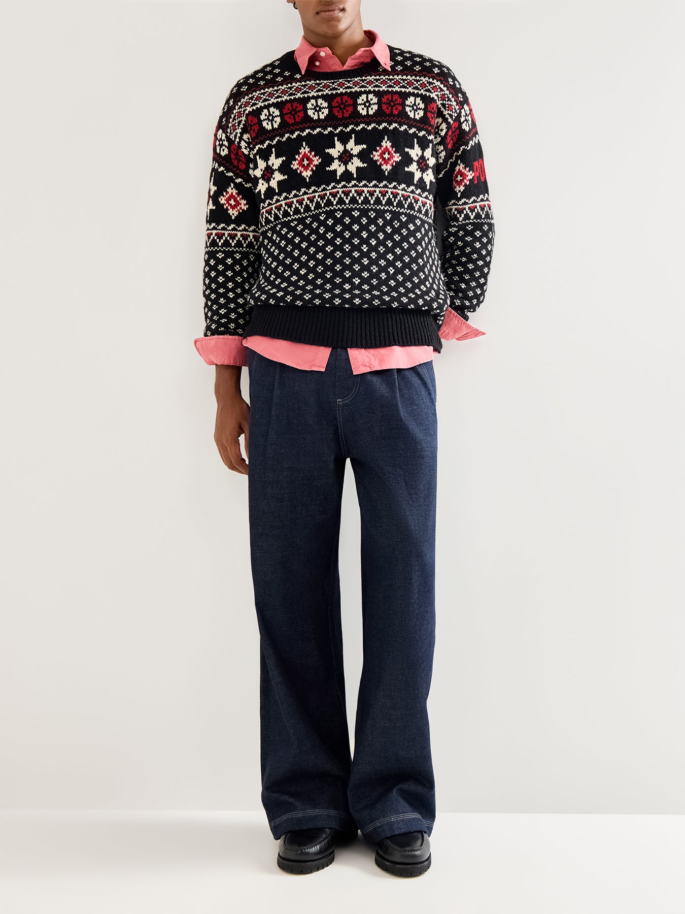 Snowflake Wool Jumper Black