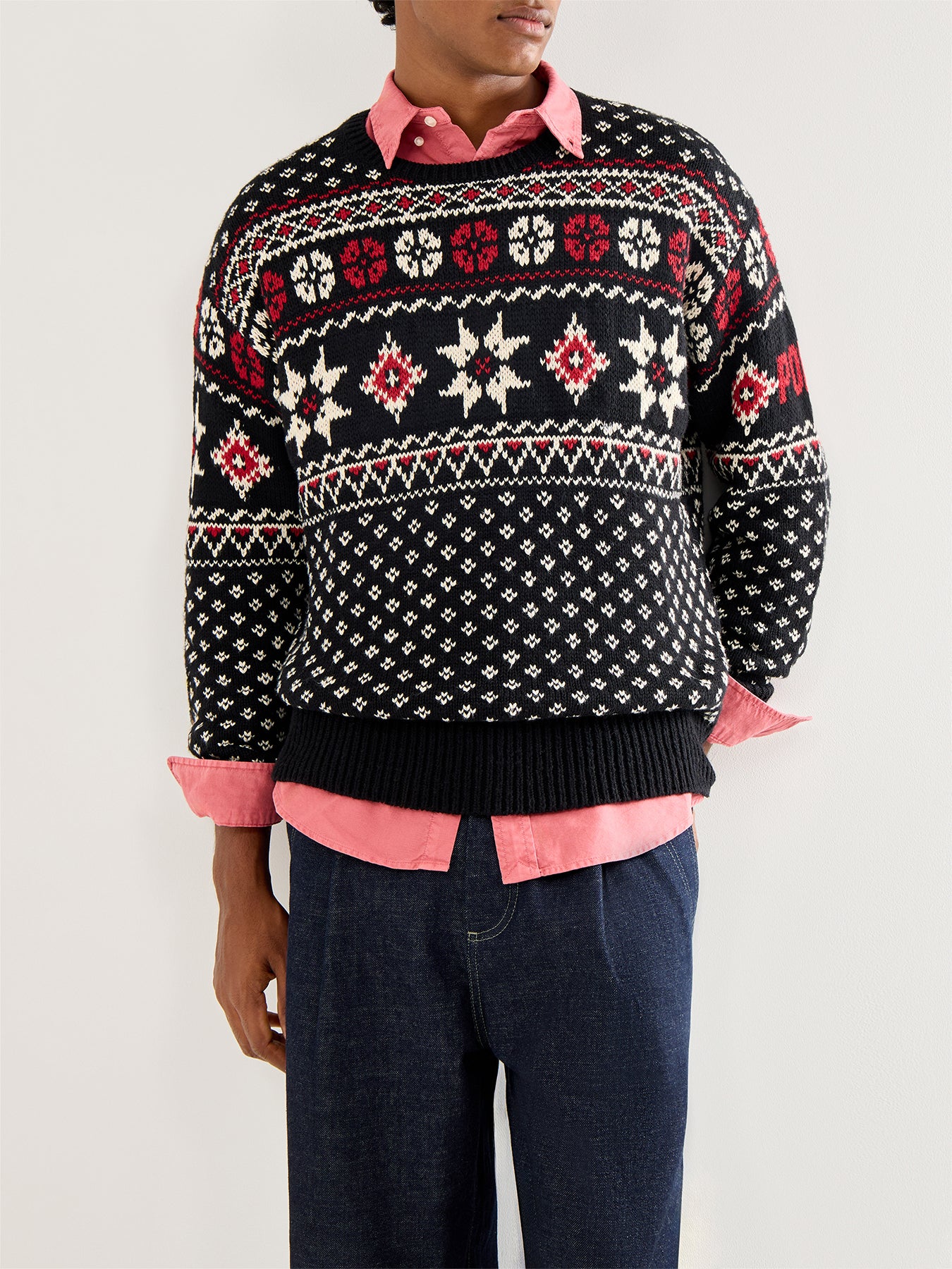 Snowflake Wool Jumper Black