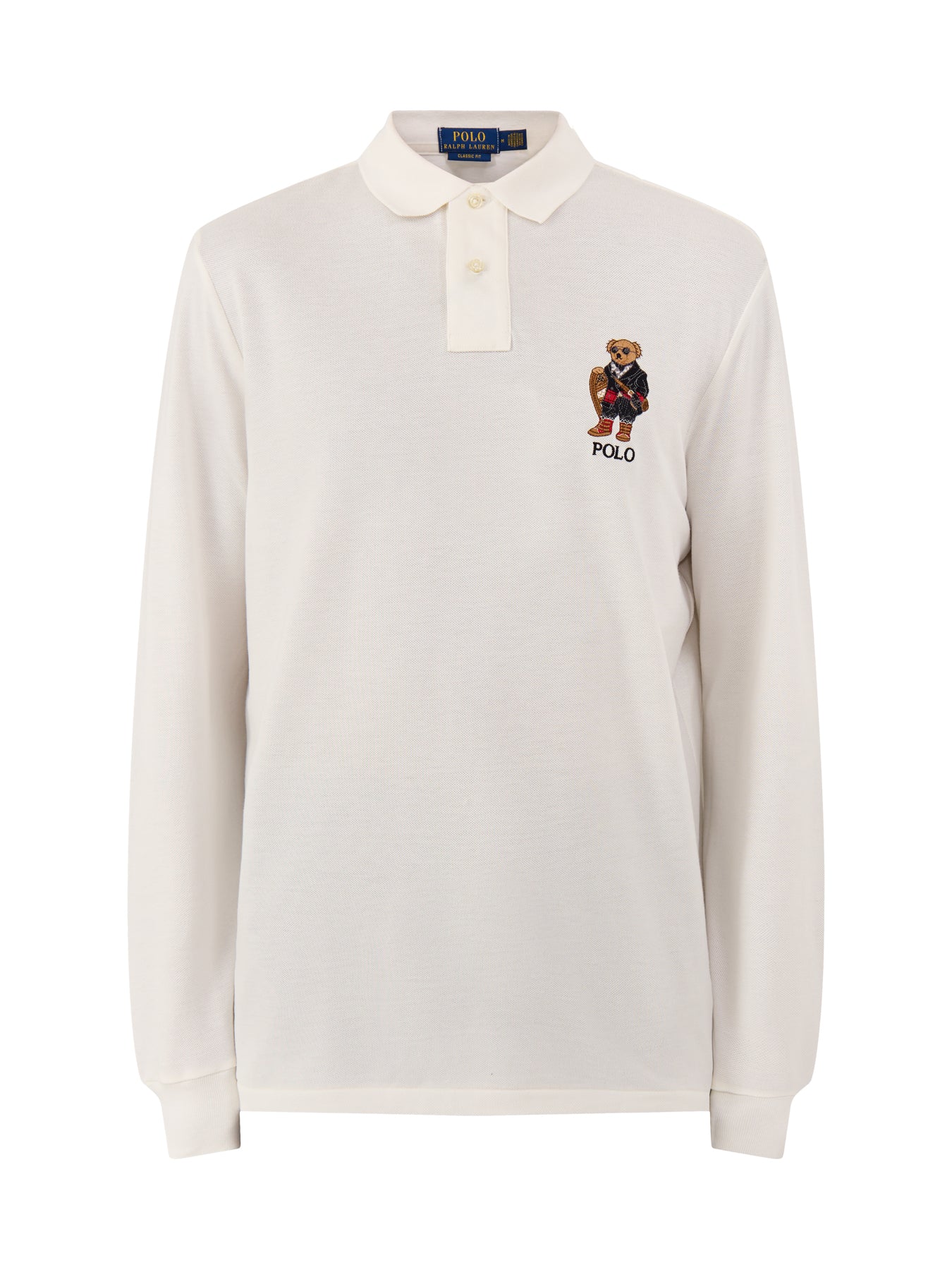 Holiday Bear Long Sleeve Polo Cream