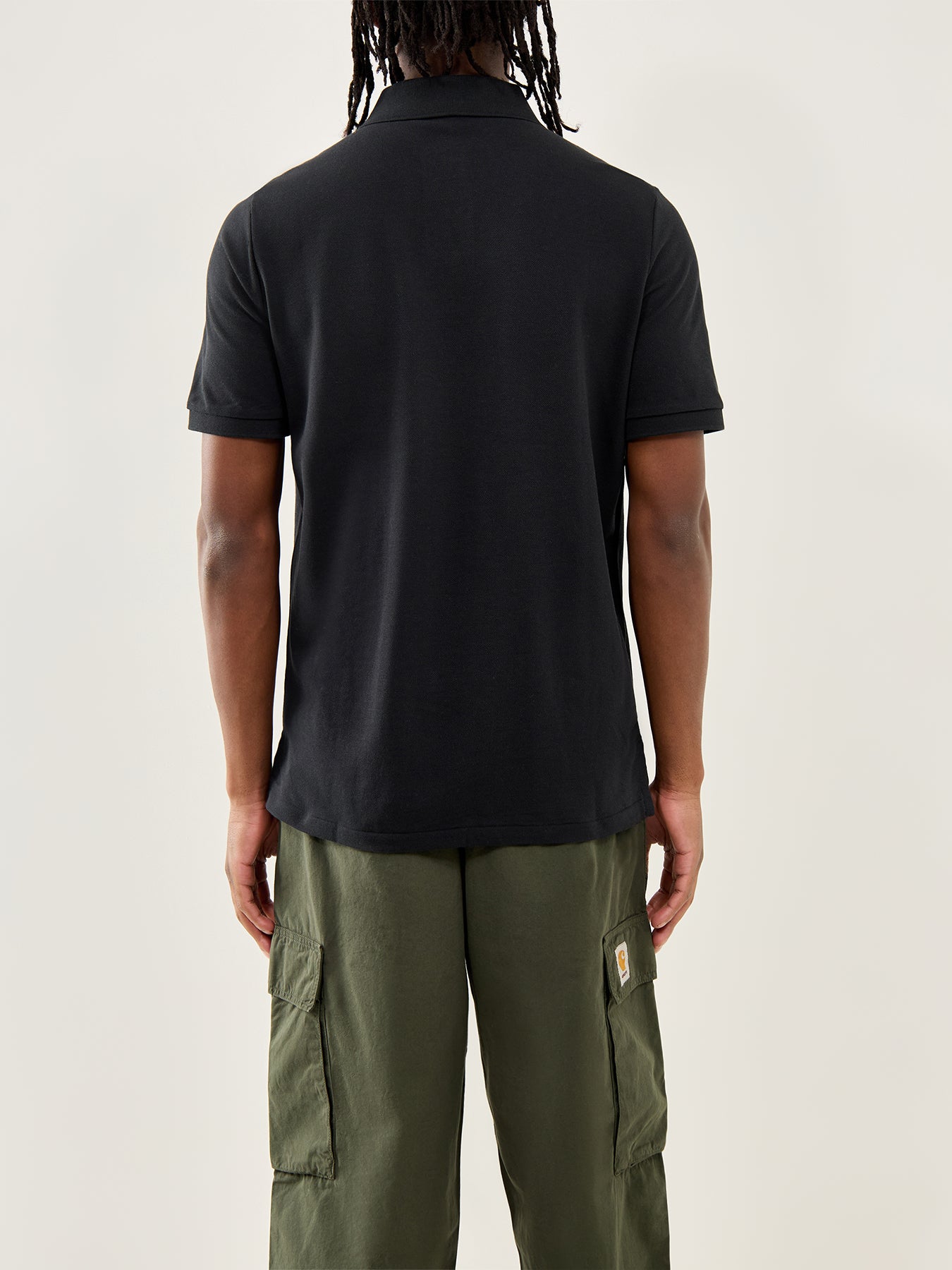 Long-Sleeve Polo Top Black Gold Logo