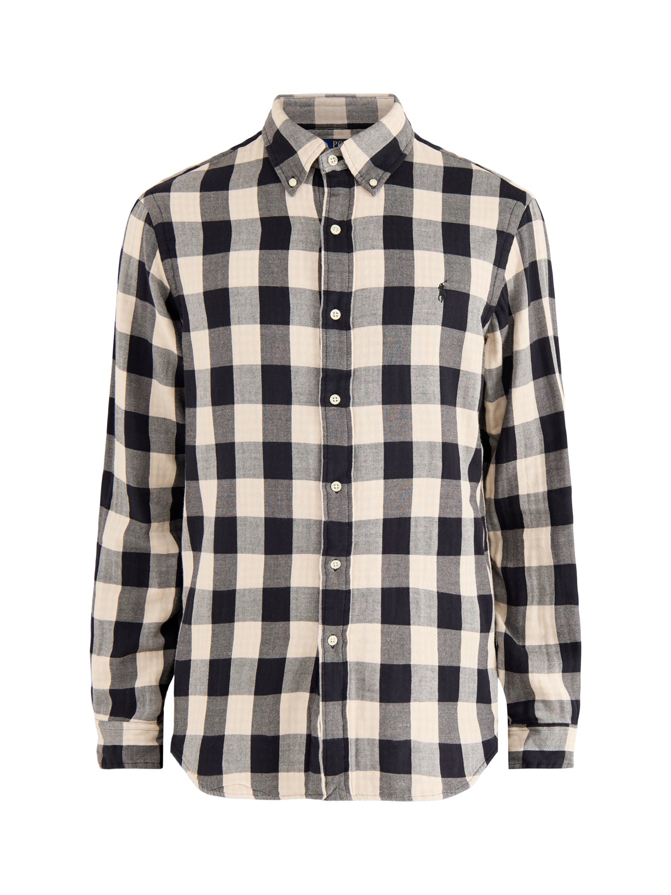 Double Face Check Shirt Black