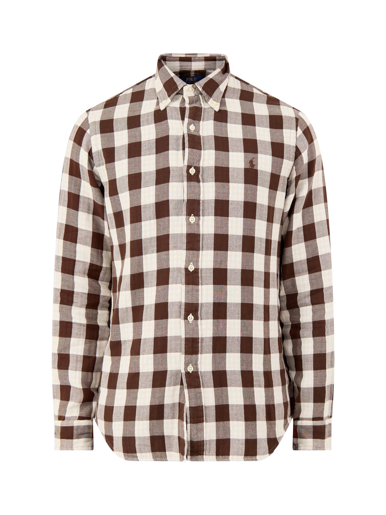 Double-Face Check Shirt Cream Brown