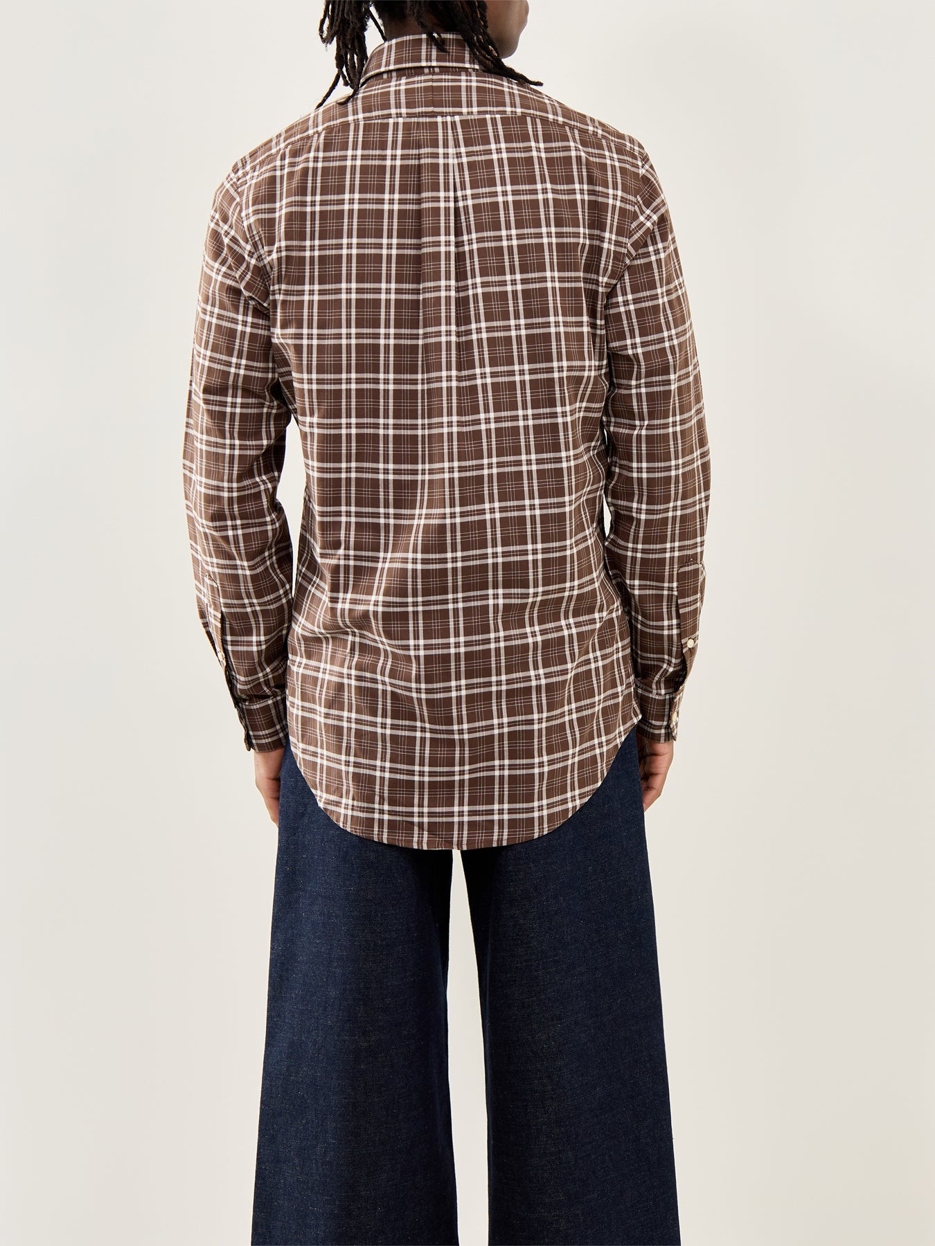 Twill Check Shirt Brown Cream