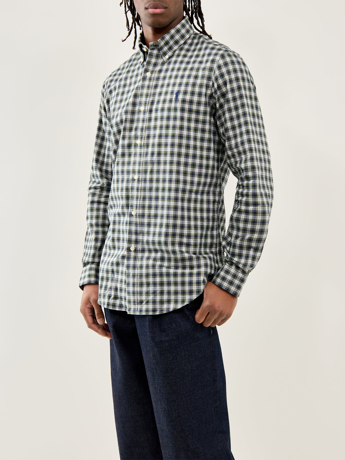 Twill Check Shirt Blue Green