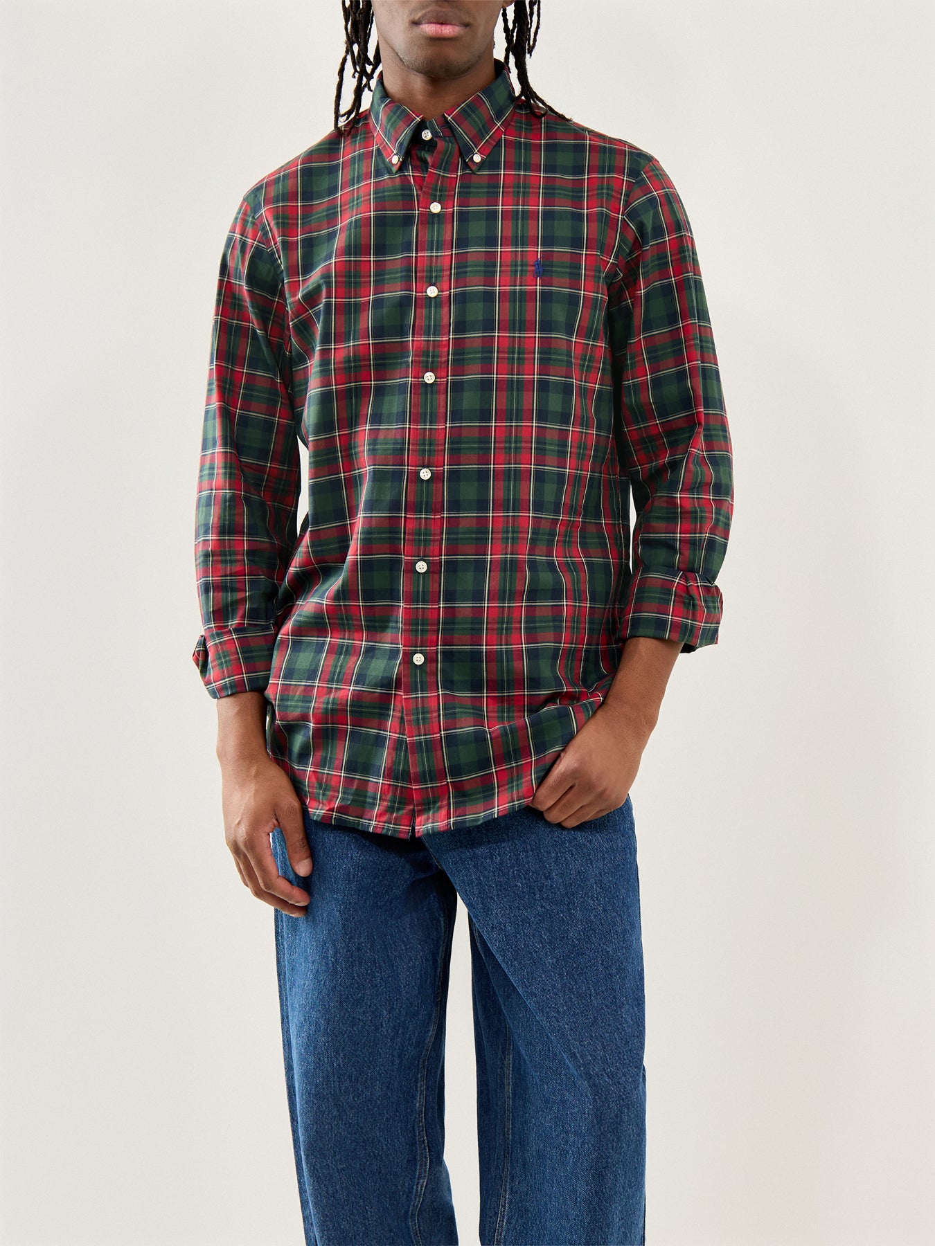 Twill Check Shirt Forest Red