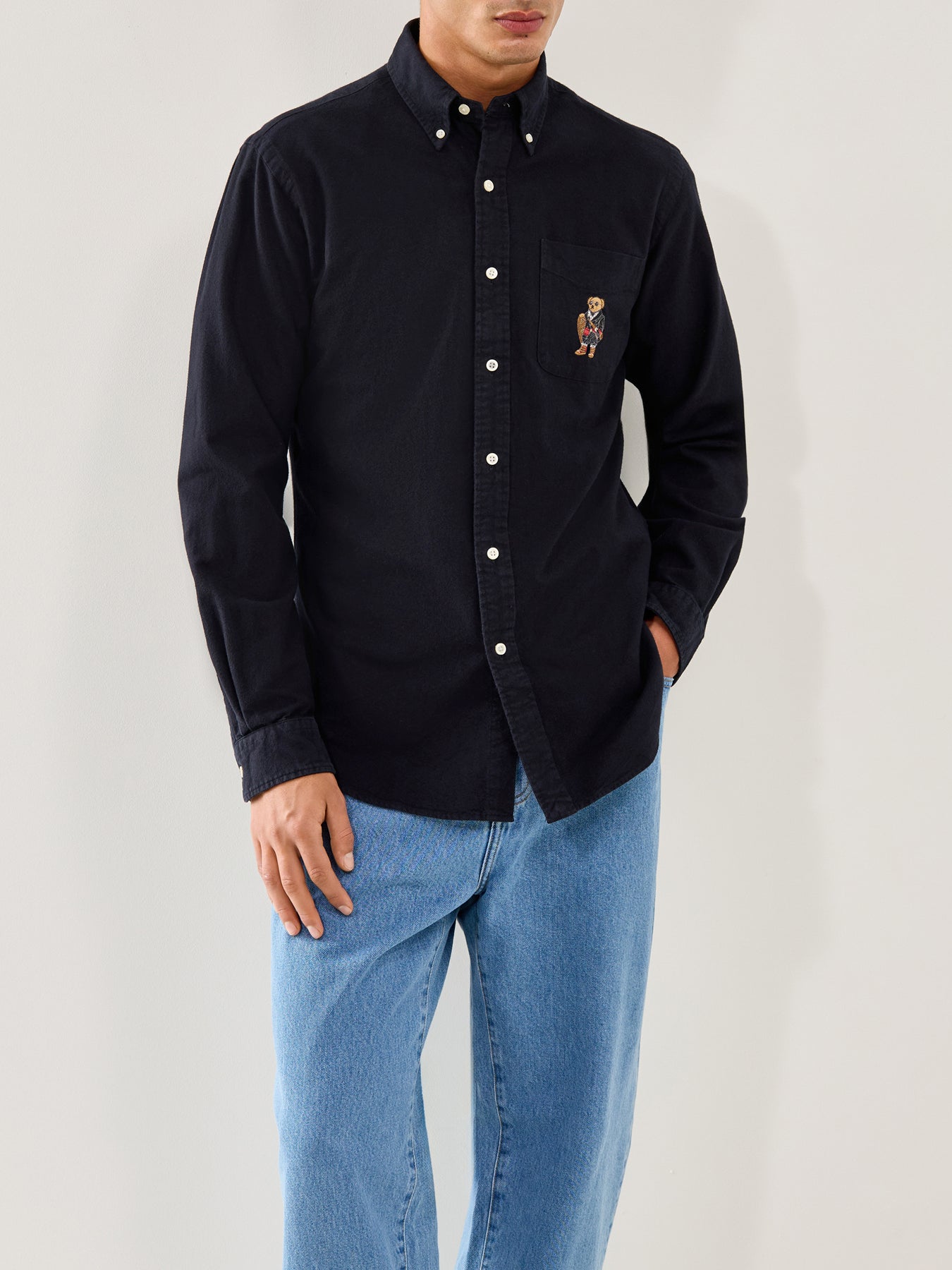 Brushed Oxford Shirt Black