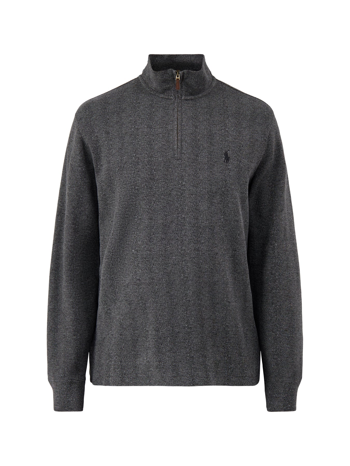Herringbone Quarter-Zip Sweatshirt Grey