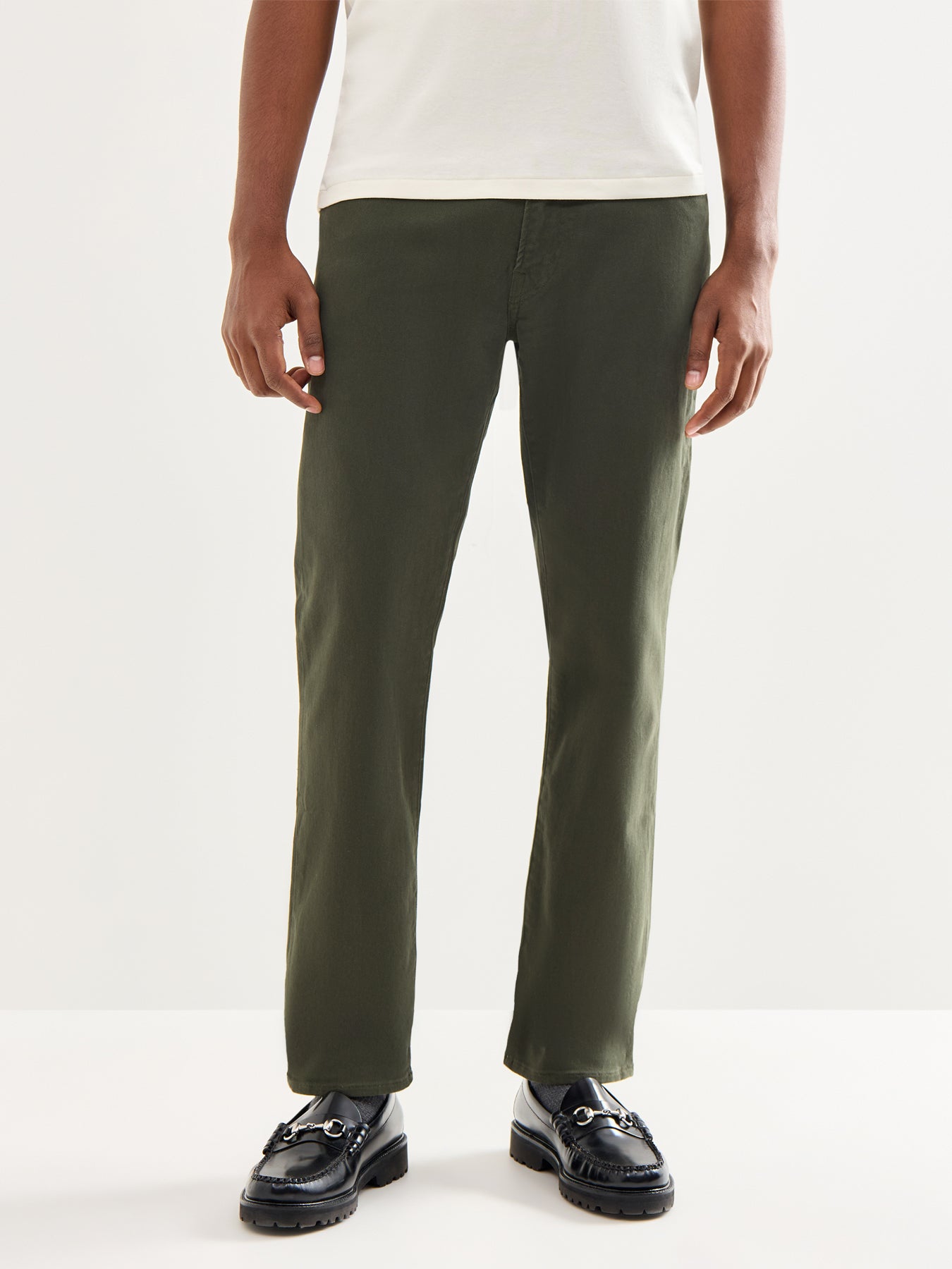 Brushed Twill 5-Pocket Trousers Olive