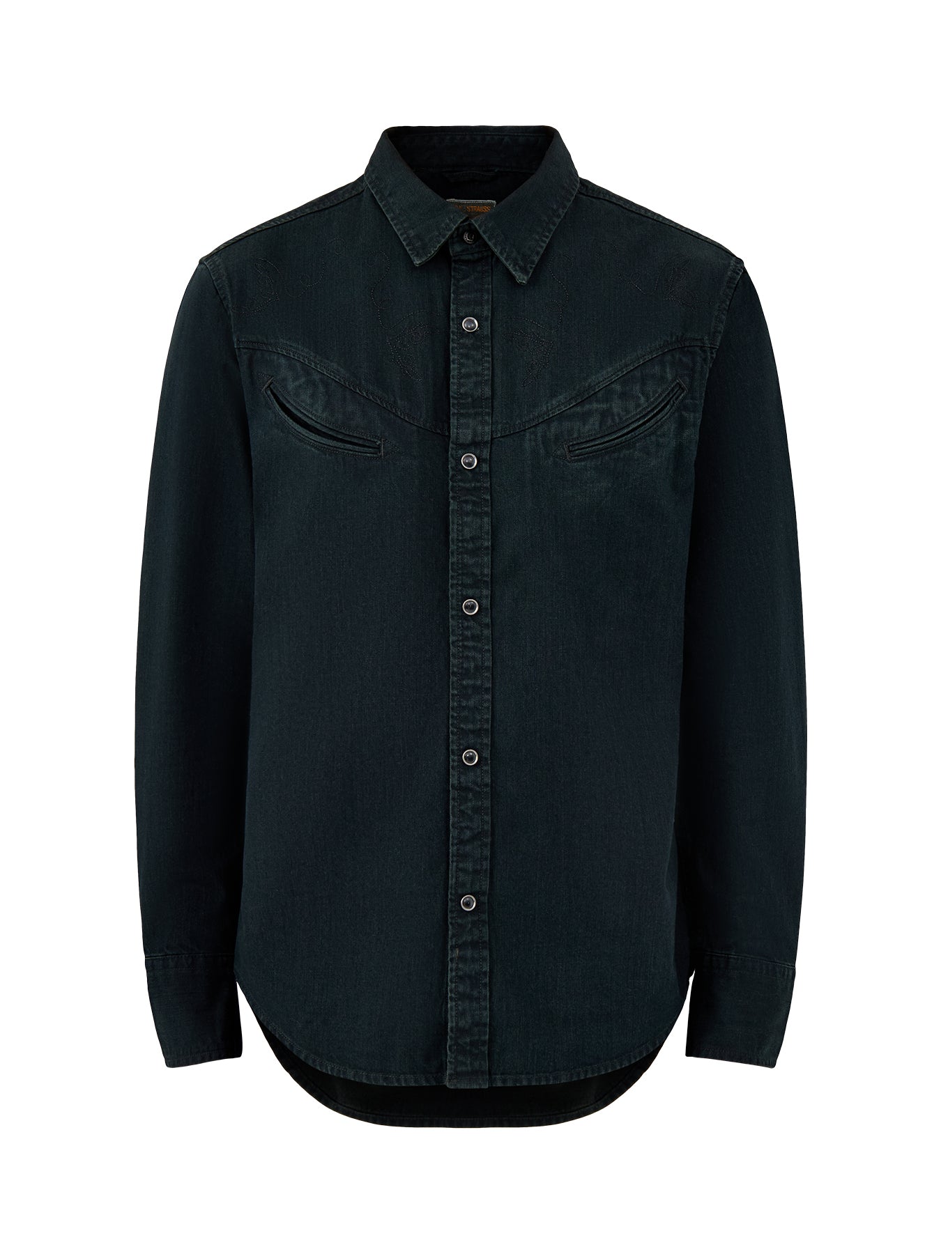 Smiley Western Denim Shirt Black