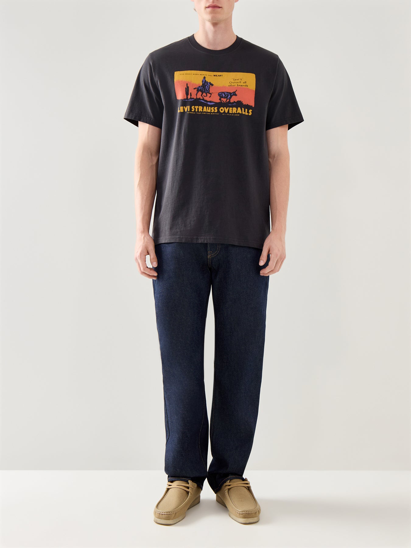 Relaxed Fit Tee Horizen Graphic Black