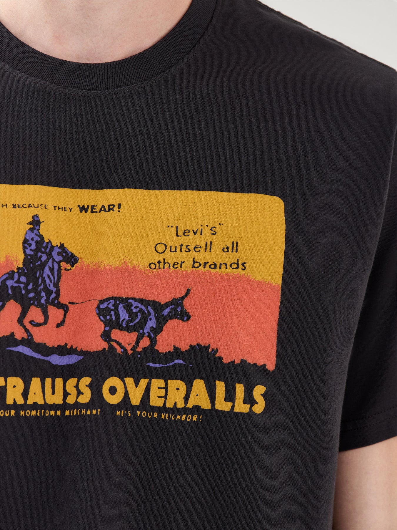 Relaxed Fit Tee Horizen Graphic Black