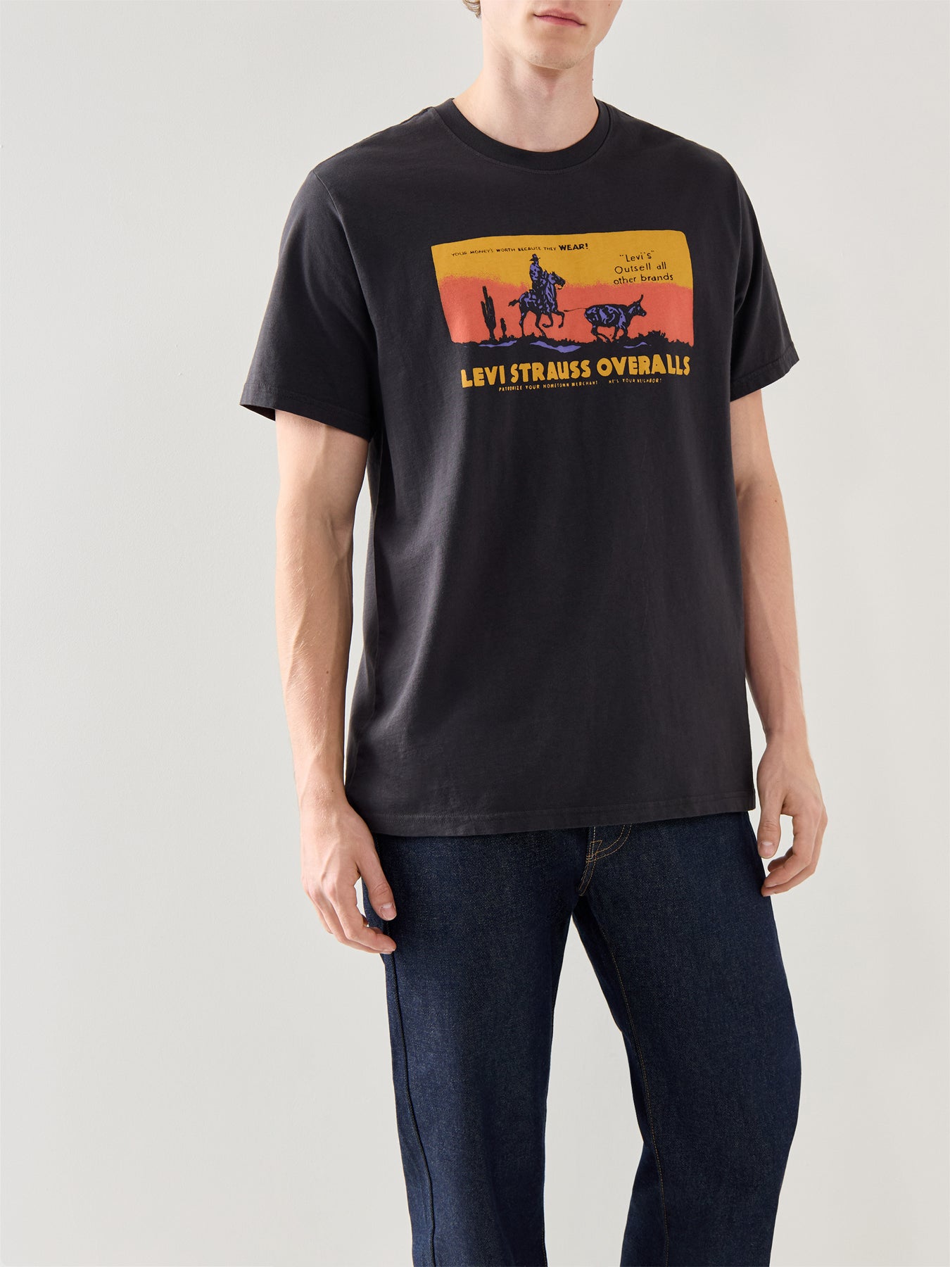 Relaxed Fit Tee Horizen Graphic Black