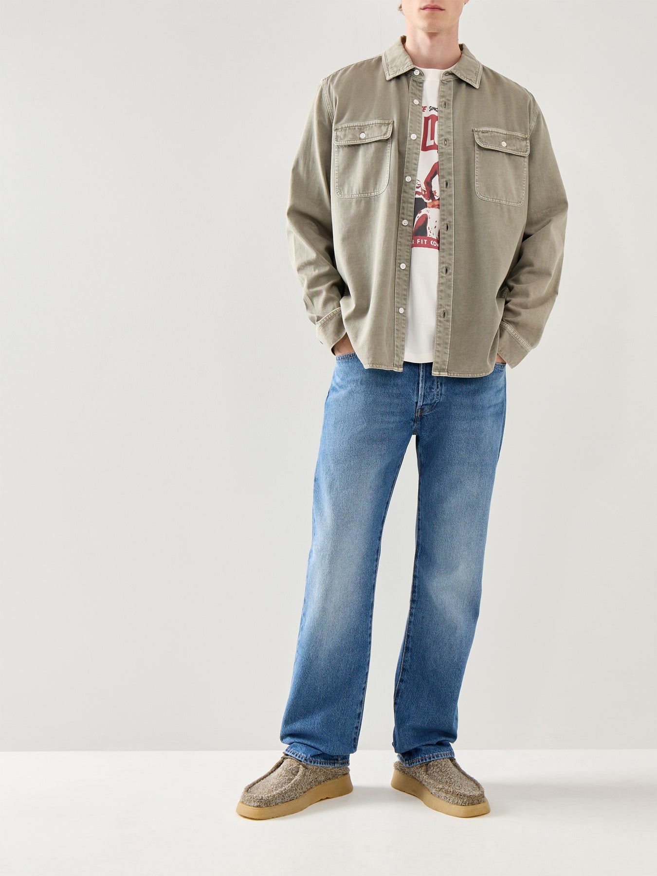 Vintage Fit Graphic Short Sleeve Tee White