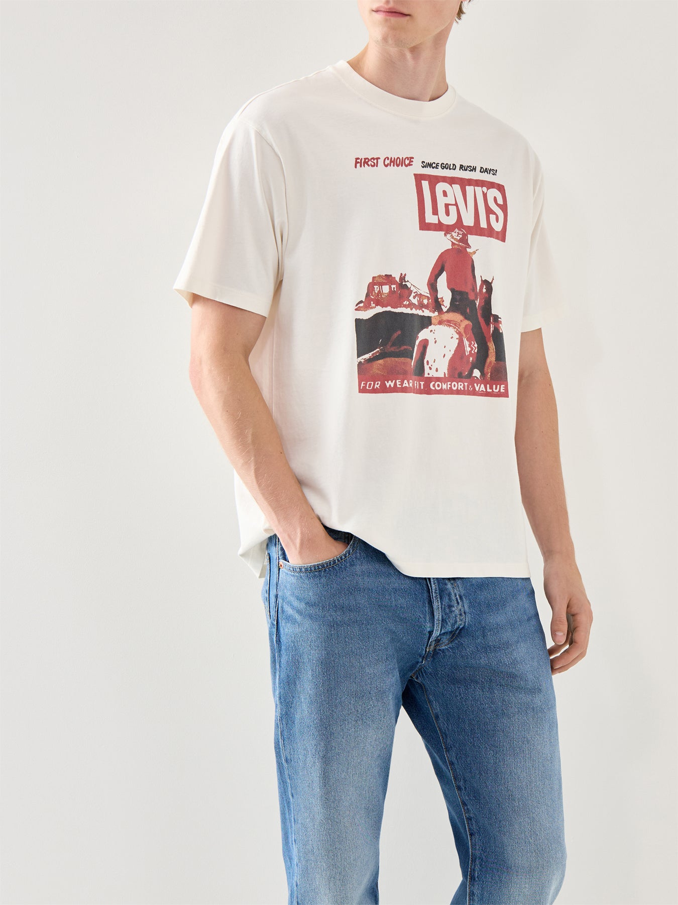 Vintage Fit Graphic Short Sleeve Tee White