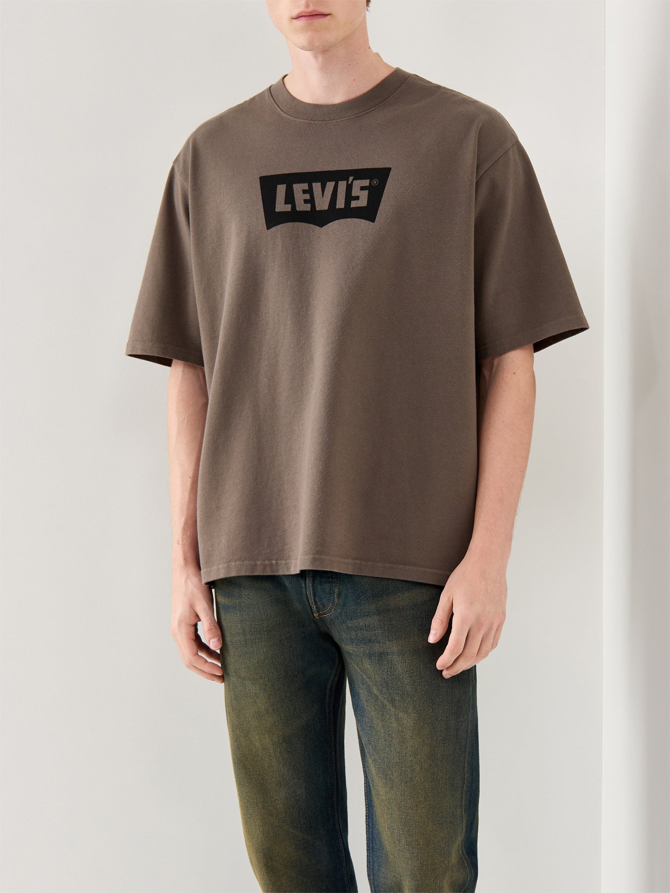 Half Sleeve Cotton Tee Brown