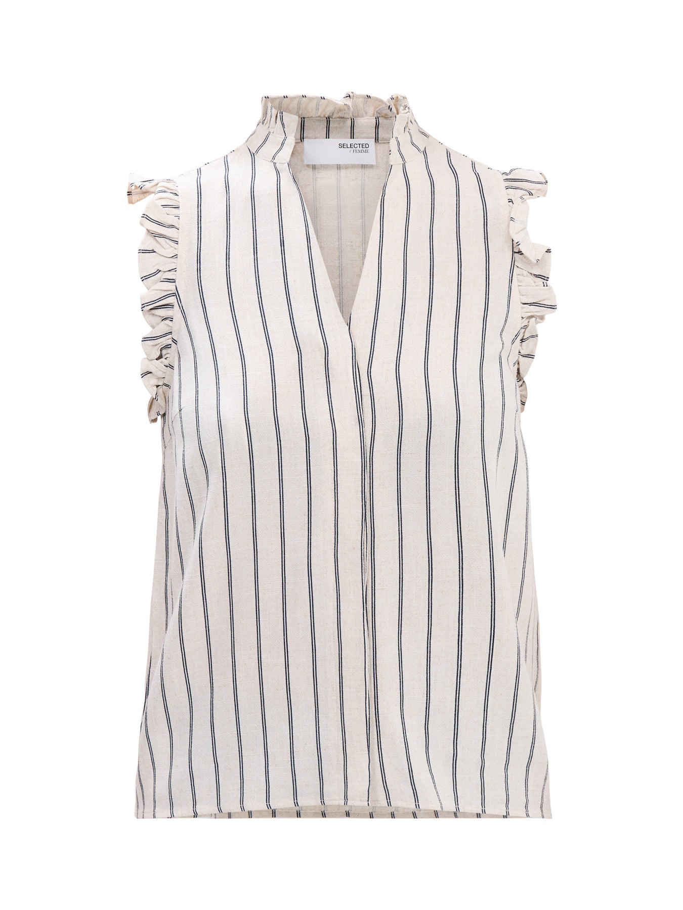 Ruffle Striped Sun Top Sandshell