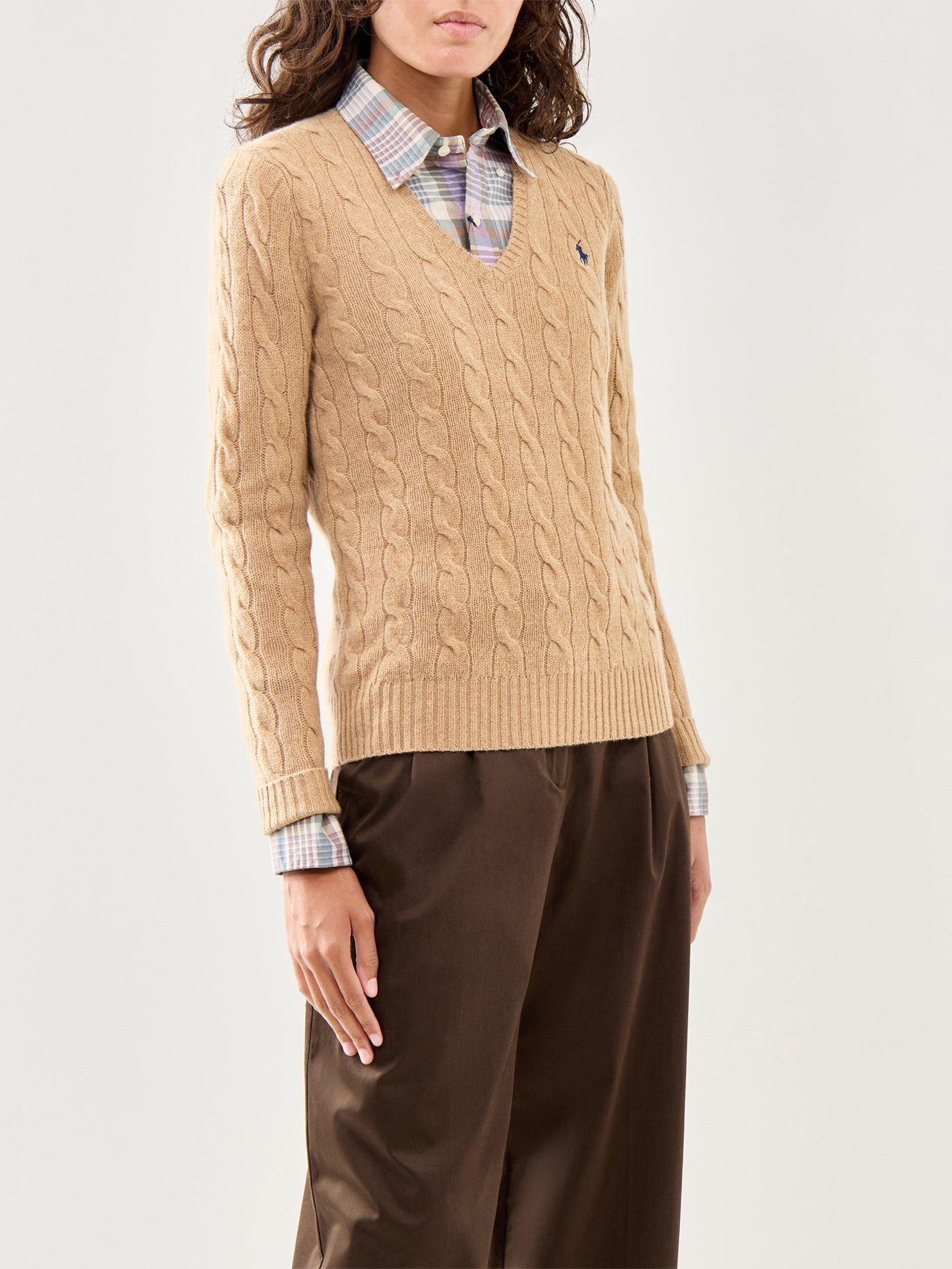 Kimberly Long Sleeve Wool Pullover Brown