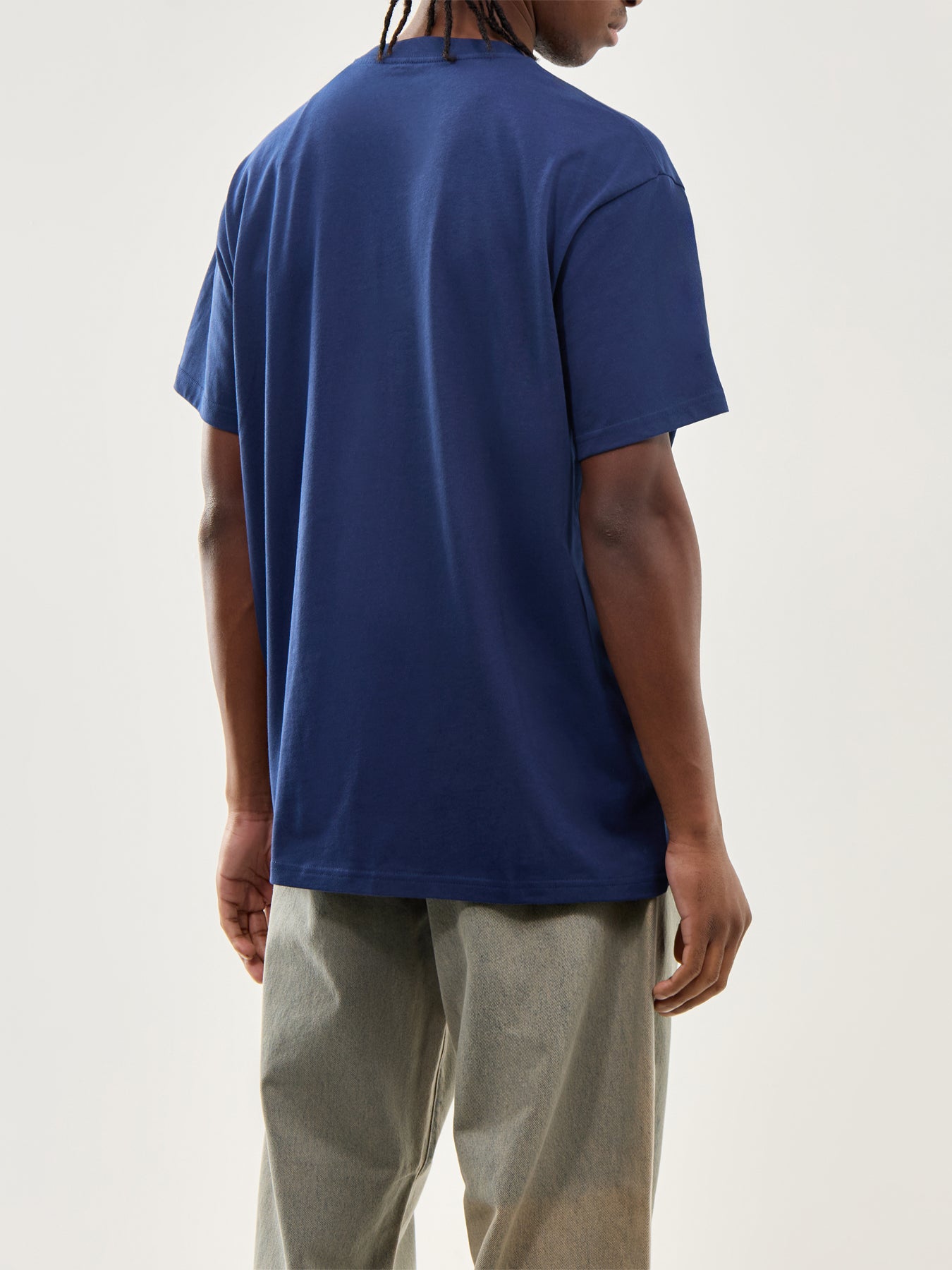 Short Sleeve Script Embroidery T-Shirt Jupiter White