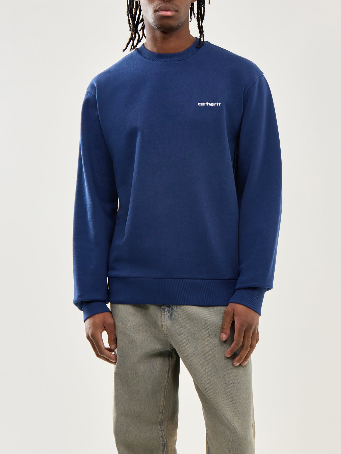 Script Embroidery Sweat Jupiter White