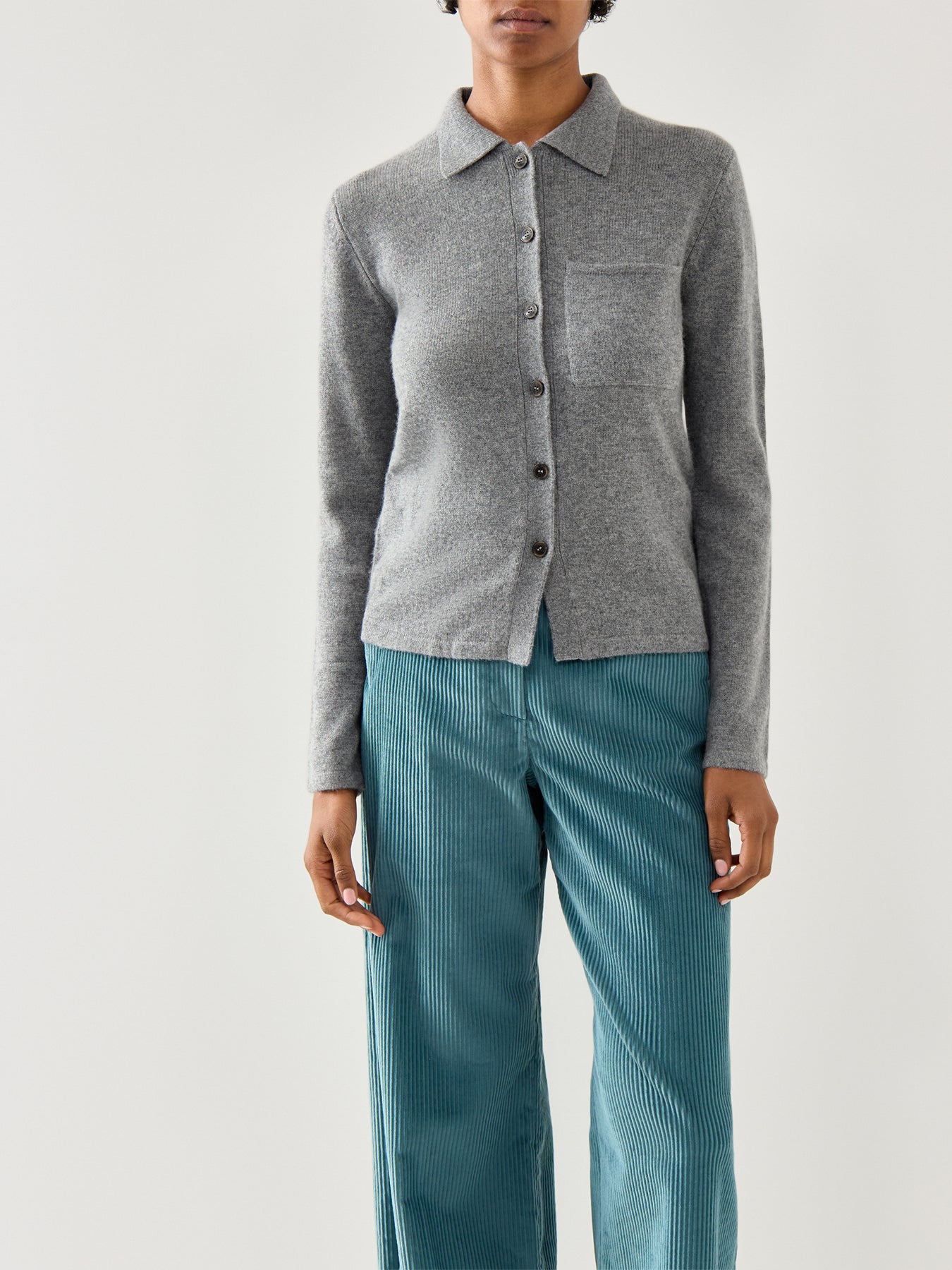 Sport Quero Polo Button Down Knitwear Grey