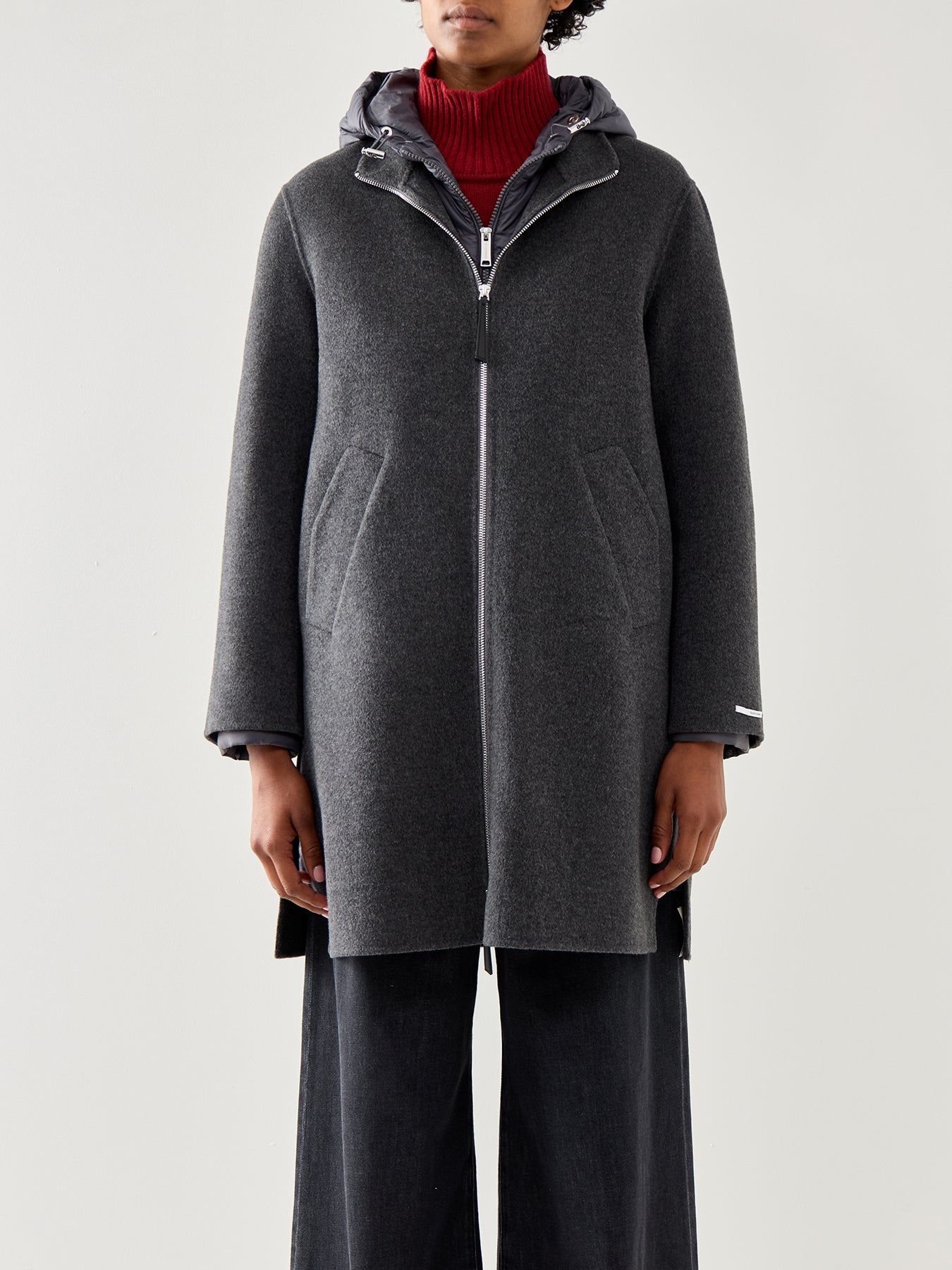 Marella Sport Moriana Coat With Hood Grey