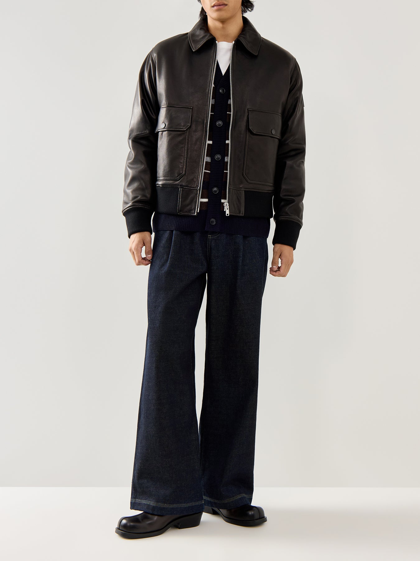 Pilot Leather Jacket Black