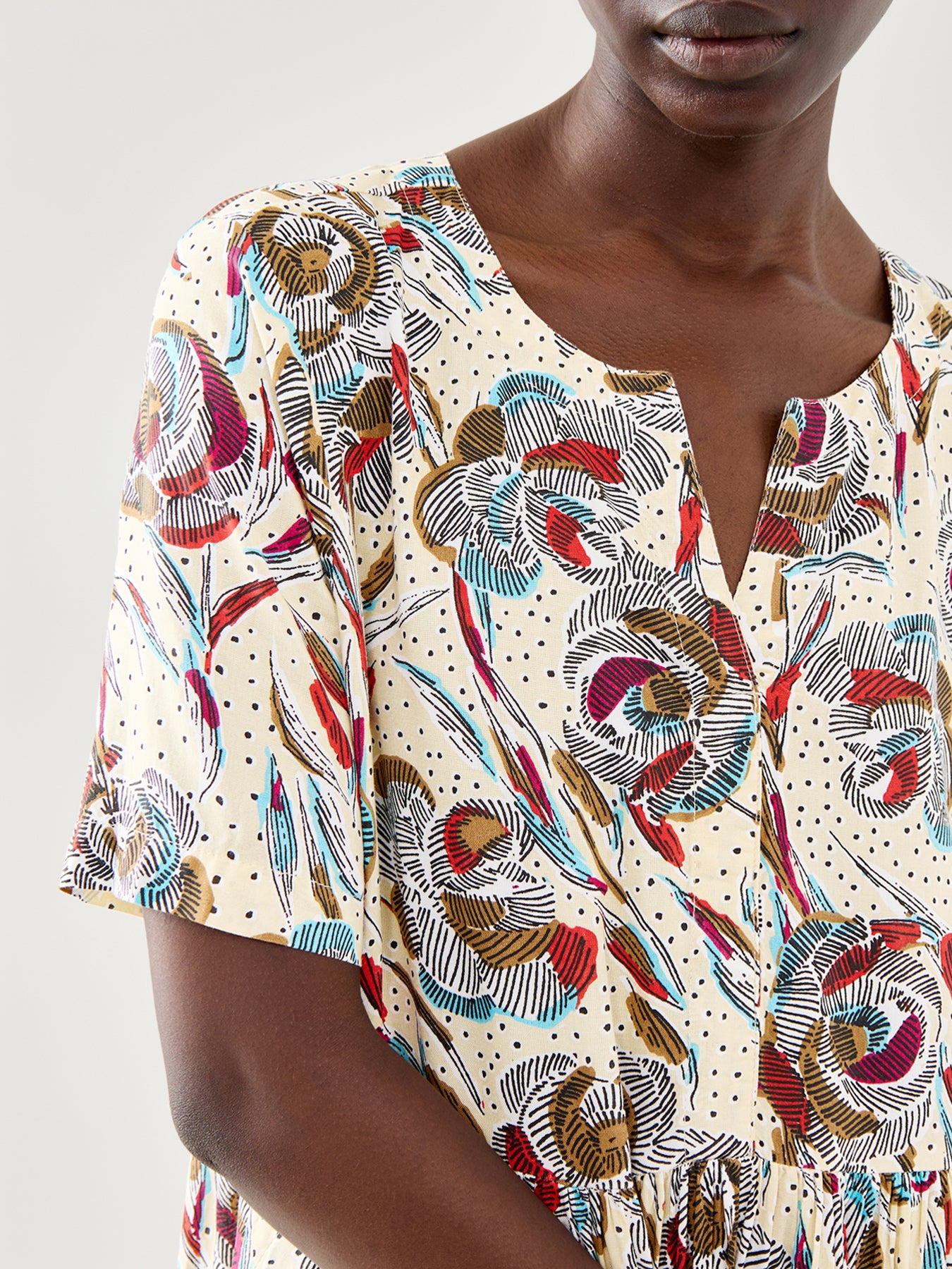 Neolina 1/2 Sleeve Printed Dress